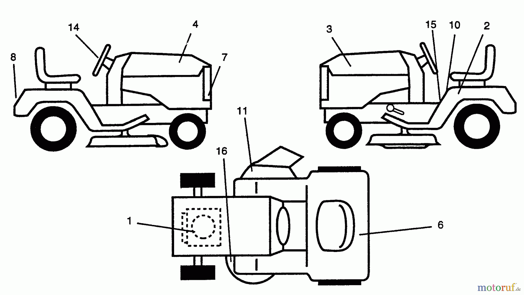  Husqvarna Rasen und Garten Traktoren LR 12 (954002701) (HC12R38D) - Husqvarna Lawn Tractor (1996-01 & After) Decals