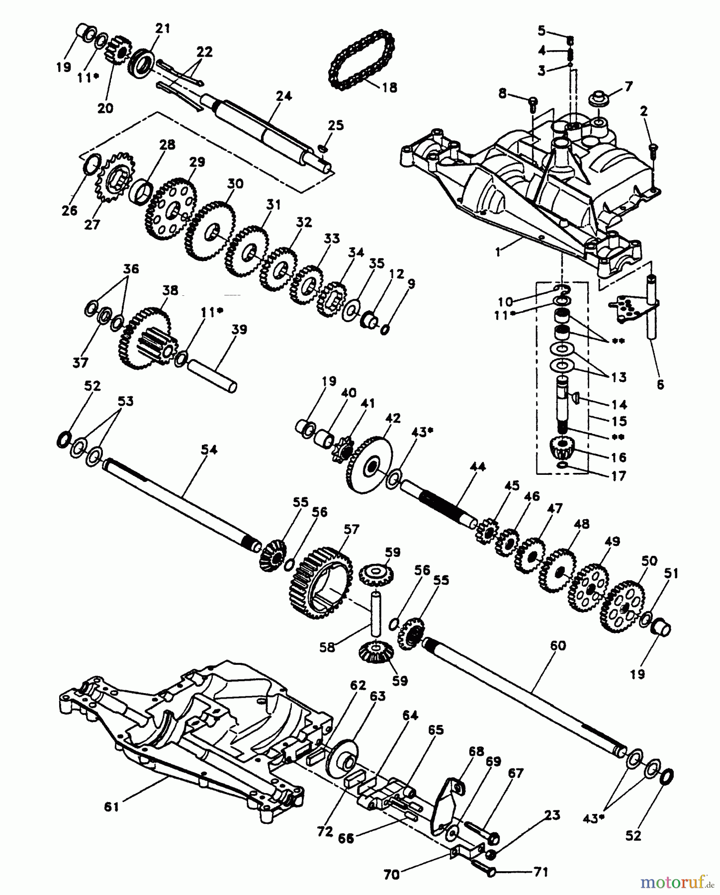  Husqvarna Rasen und Garten Traktoren LR 12 (954002701) (HC12R38D) - Husqvarna Lawn Tractor (1996-01 & After) Transaxle Dana