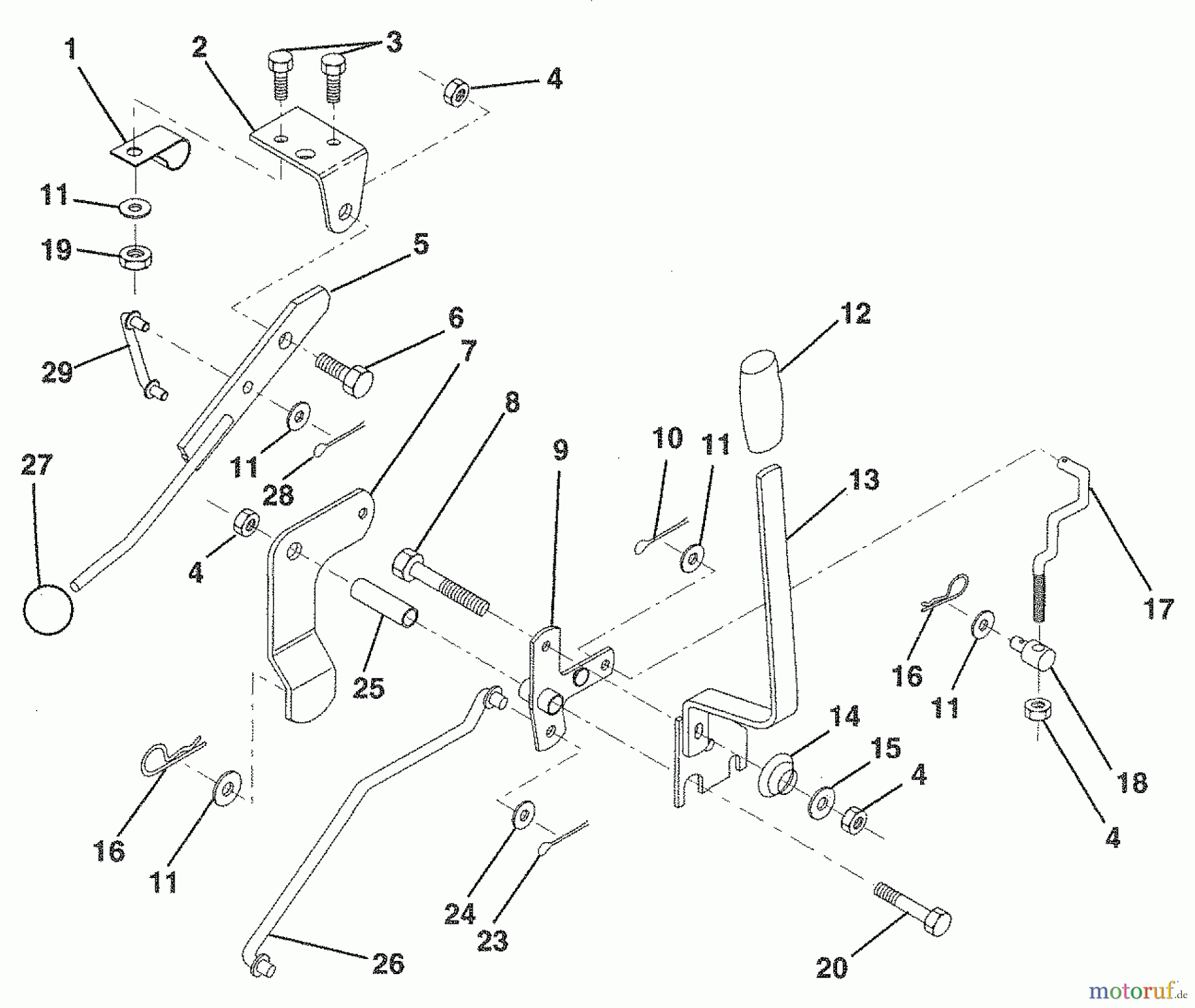  Husqvarna Rasen und Garten Traktoren LR 120 (954000412) (HU1236B) - Husqvarna Lawn Tractor (1992-10 & After) Mower Lift Lever