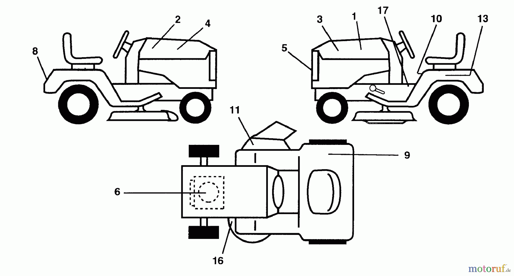  Husqvarna Rasen und Garten Traktoren LR 120 (954000602) (HN1236A) - Husqvarna Lawn Tractor (1993-10 & After) Decals