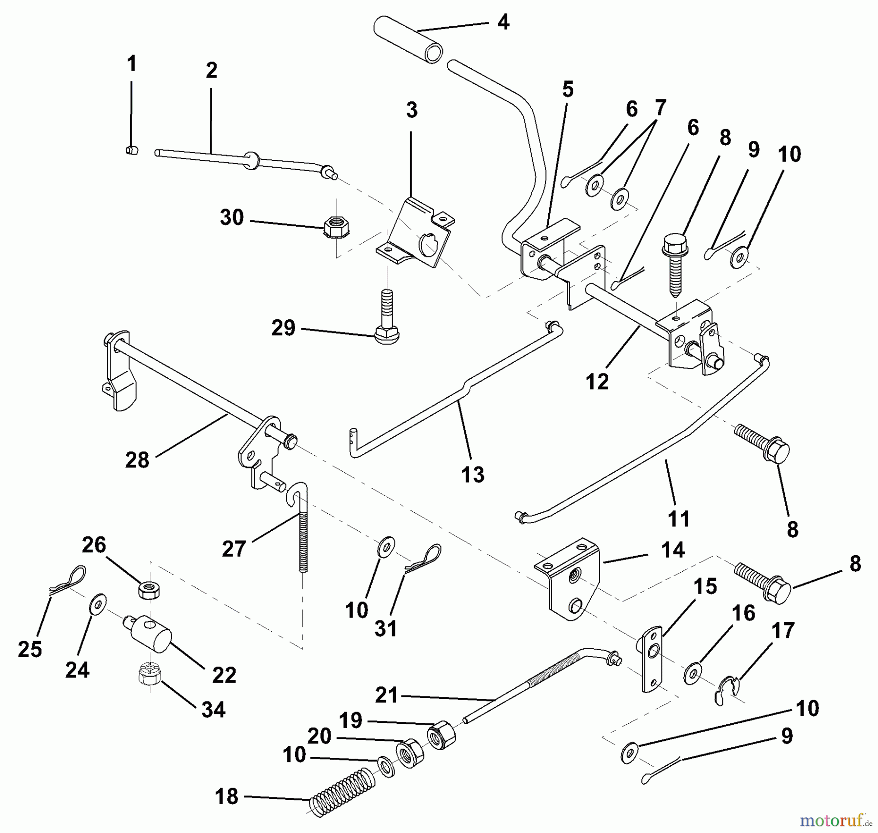  Husqvarna Rasen und Garten Traktoren LR 121 (954140001) (HCLR120A) - Husqvarna Lawn Tractor (1996-08 & After) Brake / Rear Mower Lift Assembly