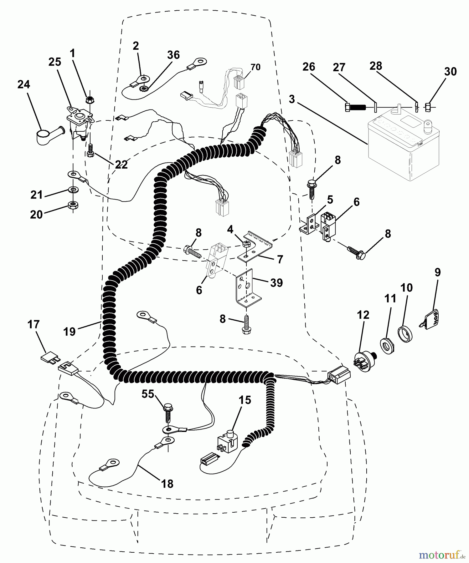  Husqvarna Rasen und Garten Traktoren LR 121 (954140001) (HCLR120A) - Husqvarna Lawn Tractor (1996-08 & After) Electrical