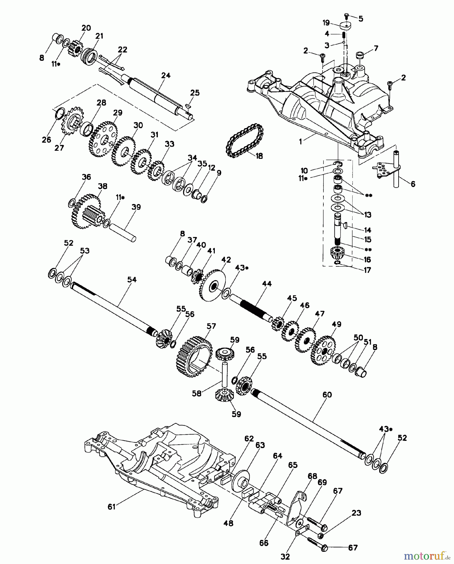  Husqvarna Rasen und Garten Traktoren LR 121 (954140001B) - Husqvarna Lawn Tractor (1998-02 & After) Dana Transaxle