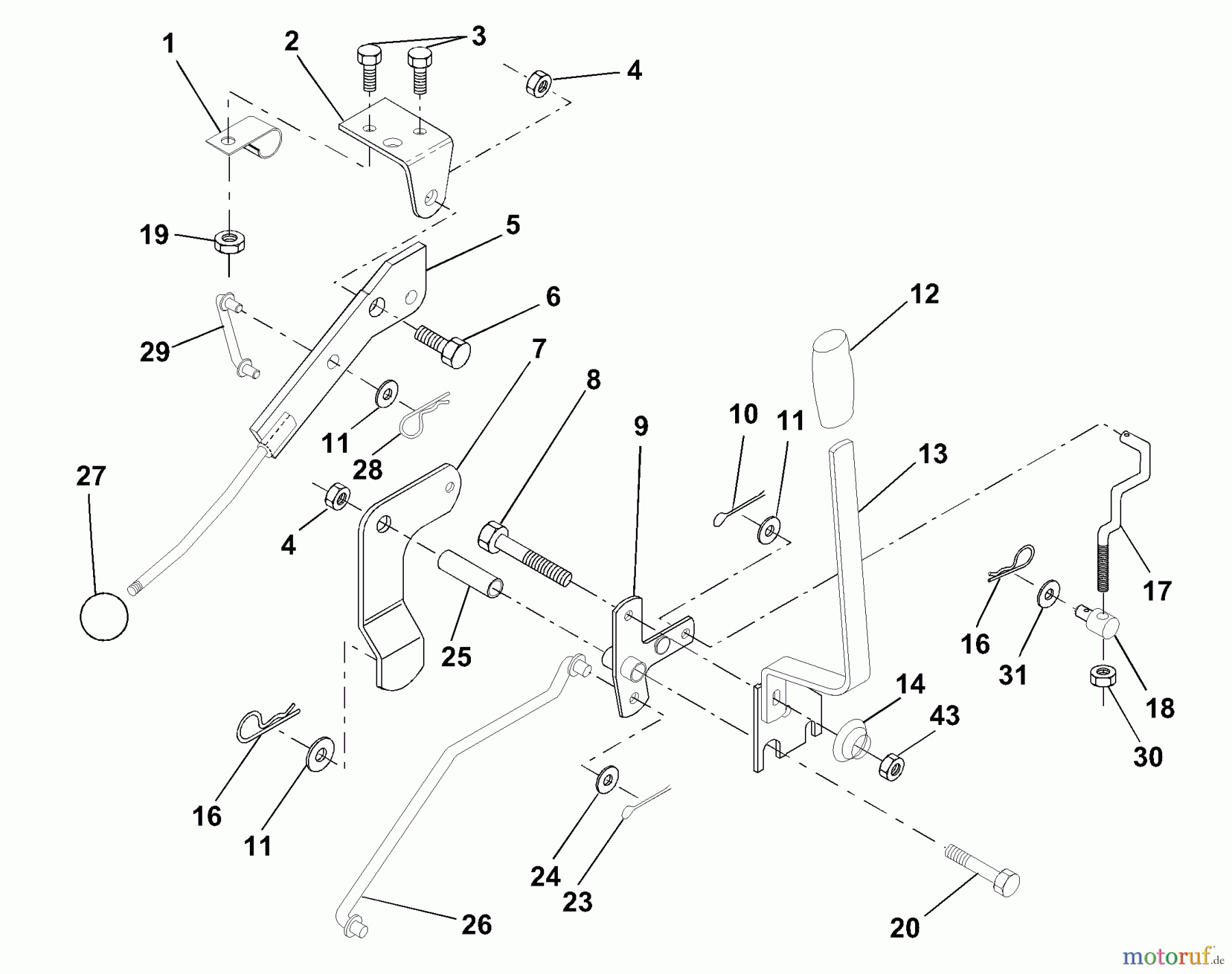  Husqvarna Rasen und Garten Traktoren LR 122 (954140105B) - Husqvarna Lawn Tractor (2000-01 & After) Mower Lift Lever