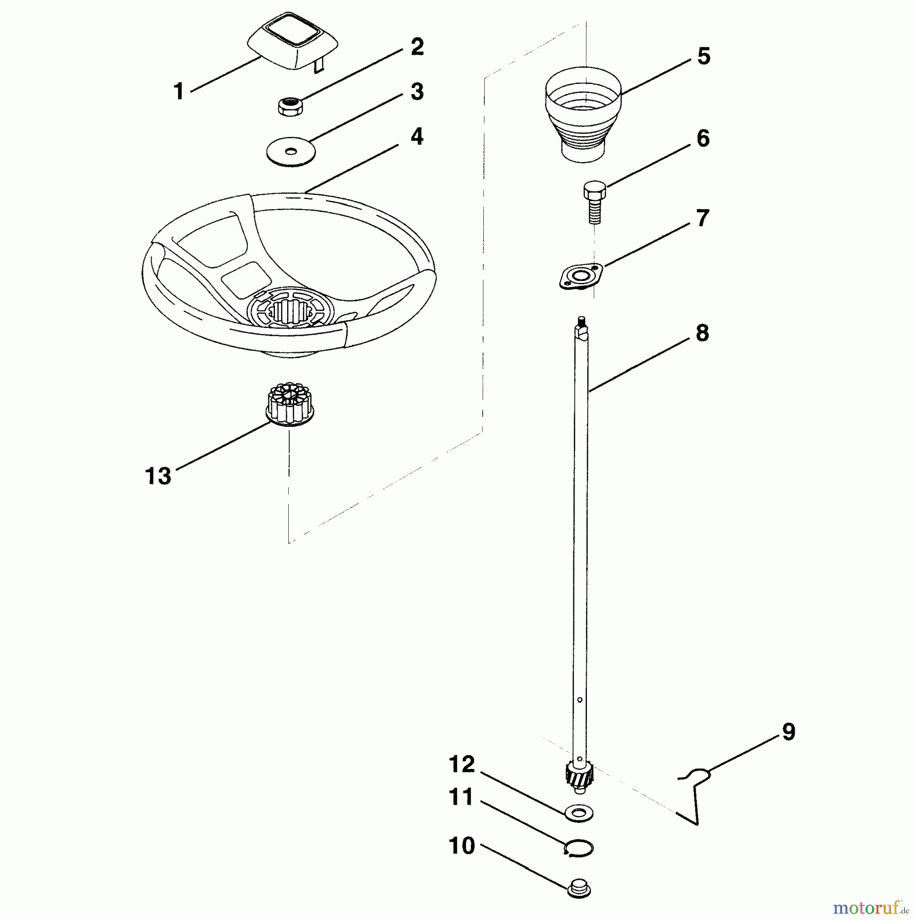  Husqvarna Rasen und Garten Traktoren LR 125 (954000522) (HU125R38MA) - Husqvarna Lawn Tractor (1992-12 & After) Steering Wheel