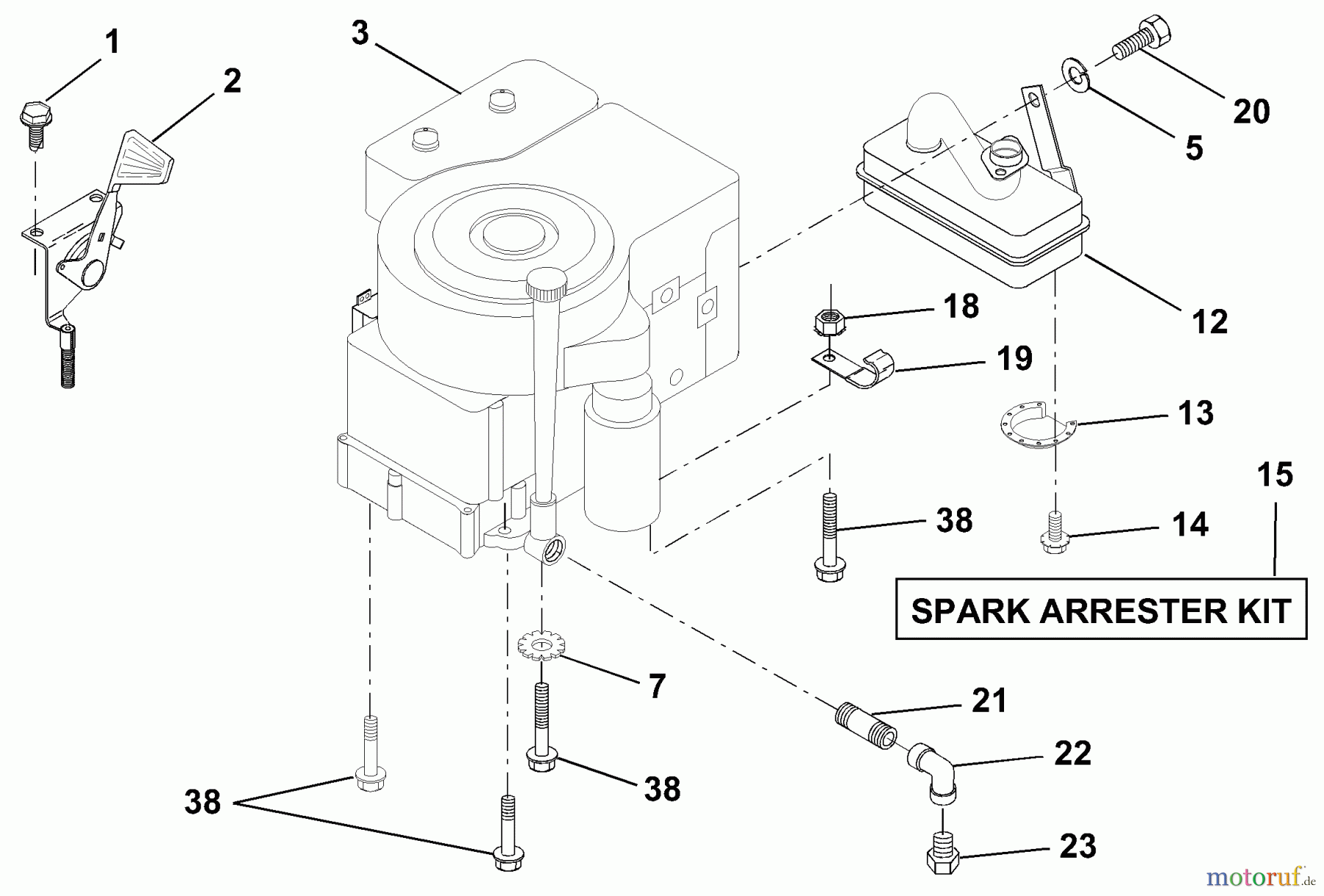  Husqvarna Rasen und Garten Traktoren LRH 125 (954001222A) - Husqvarna Lawn Tractor (1994-07 & After) Engine