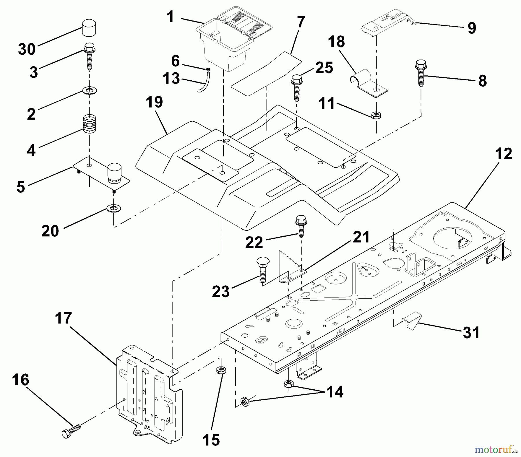  Husqvarna Rasen und Garten Traktoren LRH 125 (954001222A) - Husqvarna Lawn Tractor (1994-07 & After) Fender/Chassis