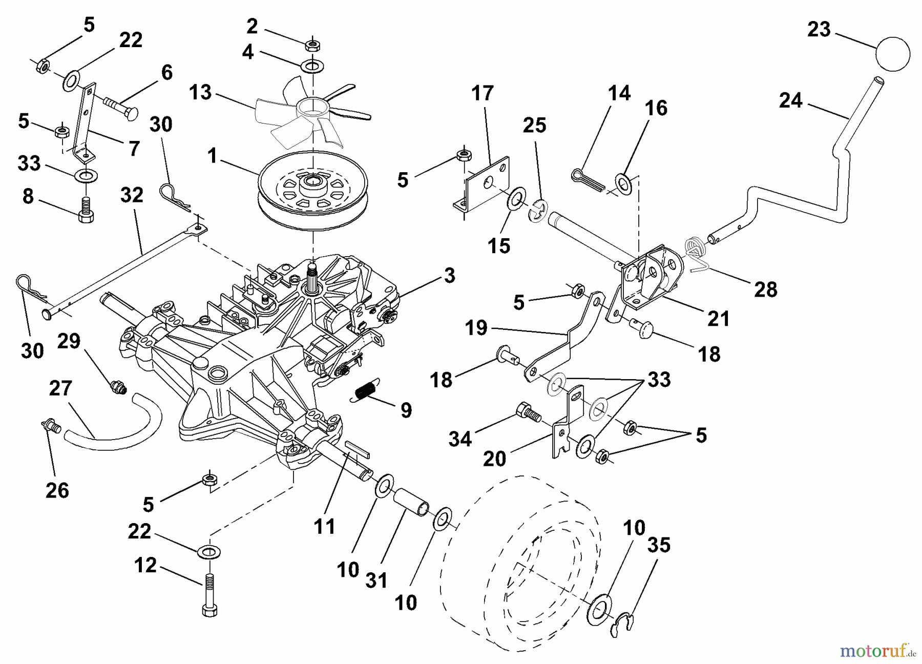  Husqvarna Rasen und Garten Traktoren LRH 125 (954001222A) - Husqvarna Lawn Tractor (1994-07 & After) Transaxle