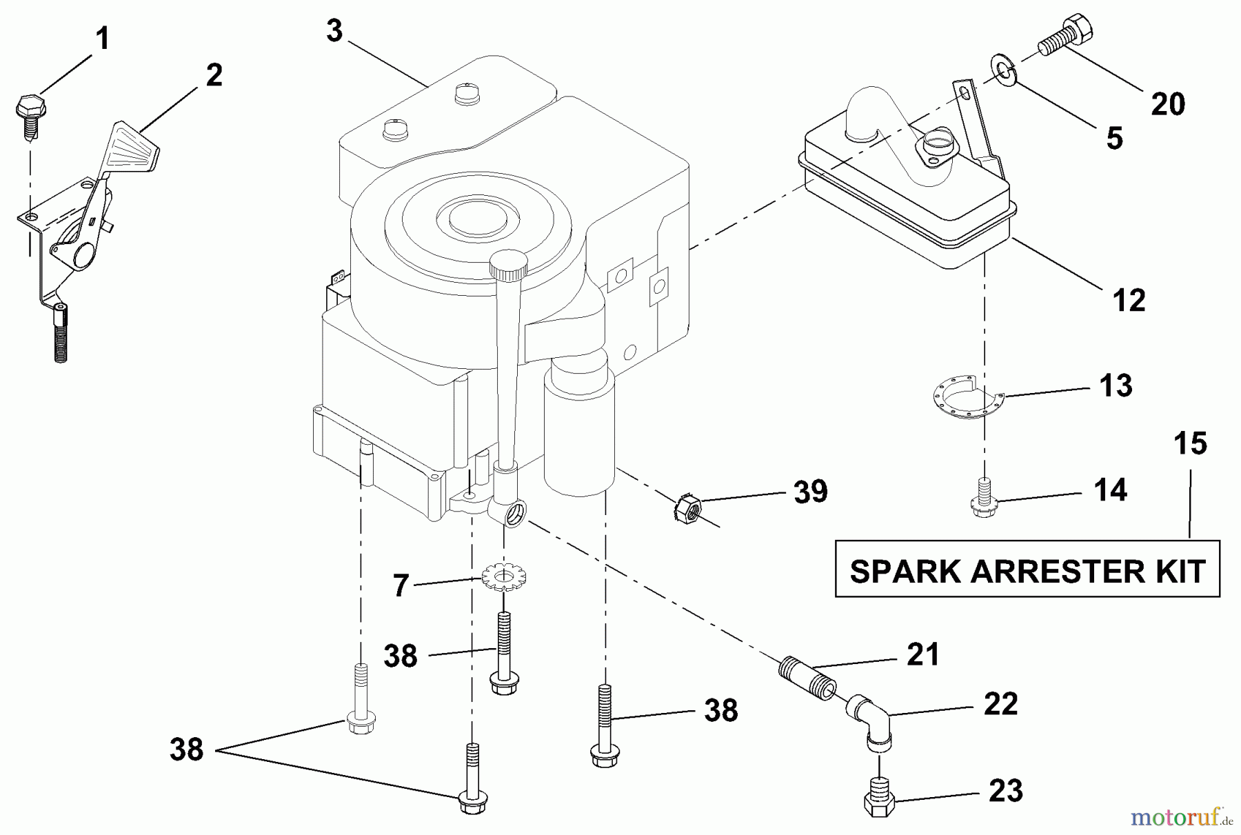  Husqvarna Rasen und Garten Traktoren LRH 125 (954001222B) - Husqvarna Lawn Tractor (1995-03 & After) Engine