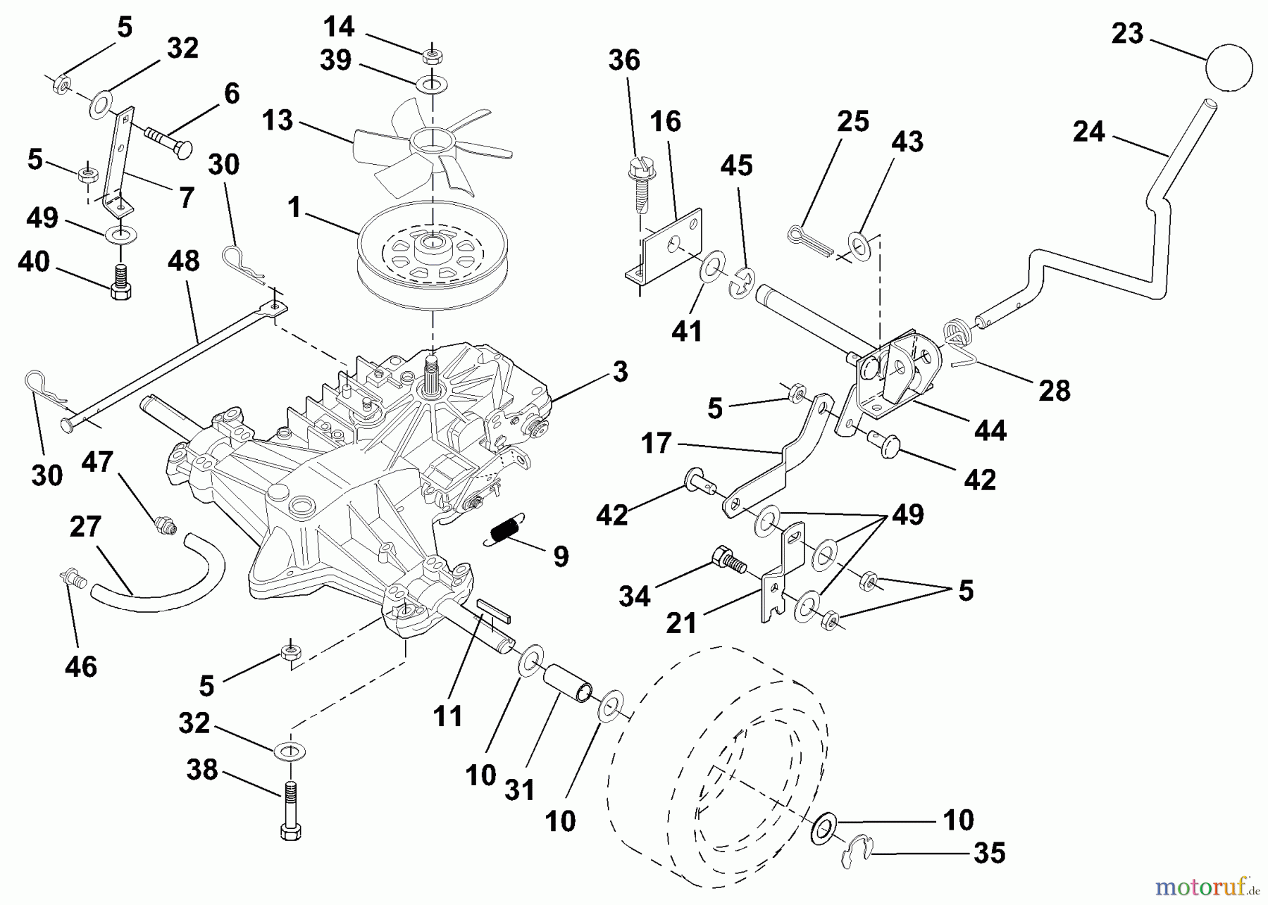  Husqvarna Rasen und Garten Traktoren LRH 125 (954001222B) - Husqvarna Lawn Tractor (1995-03 & After) Transaxle