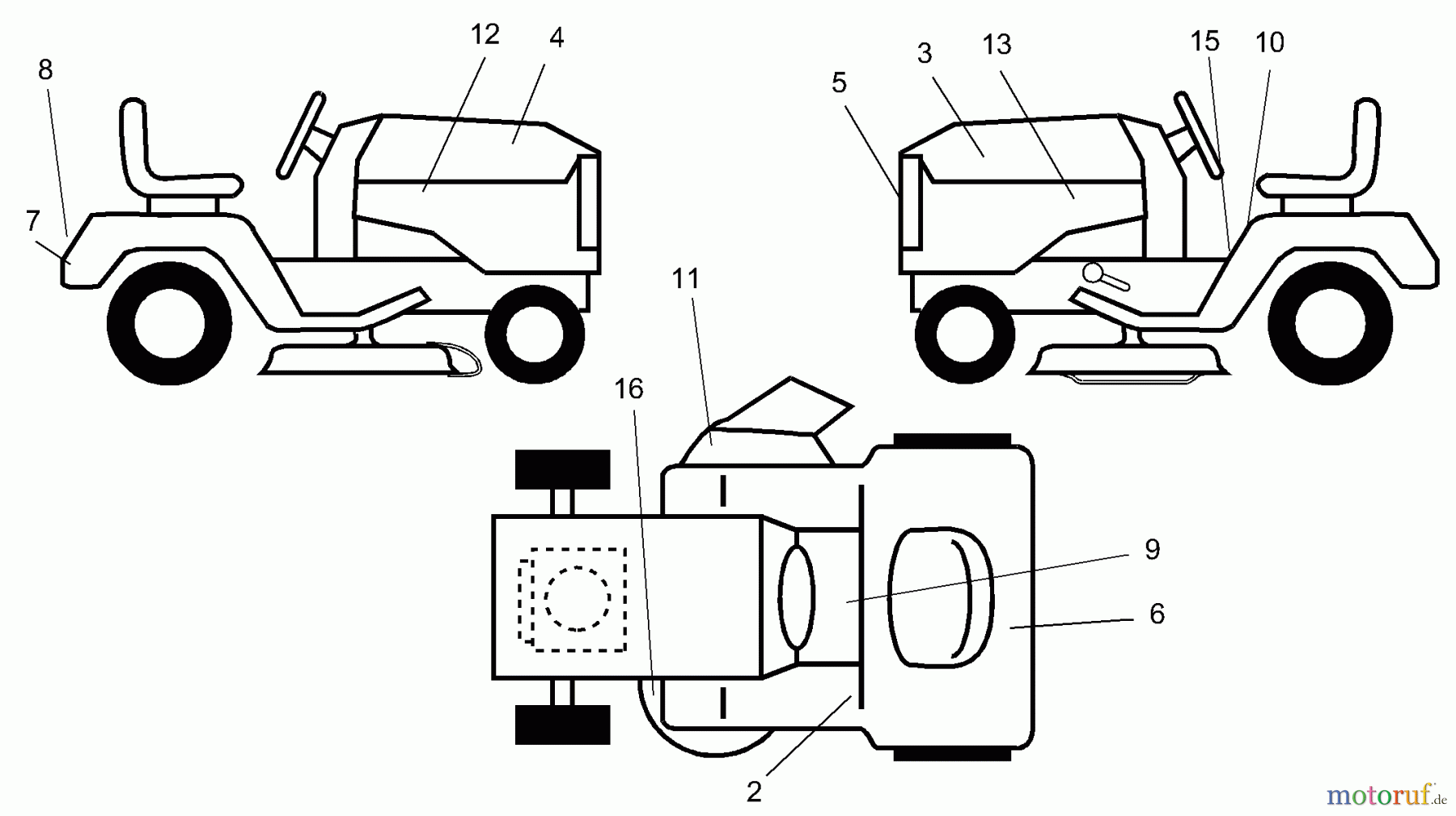  Husqvarna Rasen und Garten Traktoren LRH 125 (954001222C) - Husqvarna Lawn Tractor (1995-03 & After) Decals