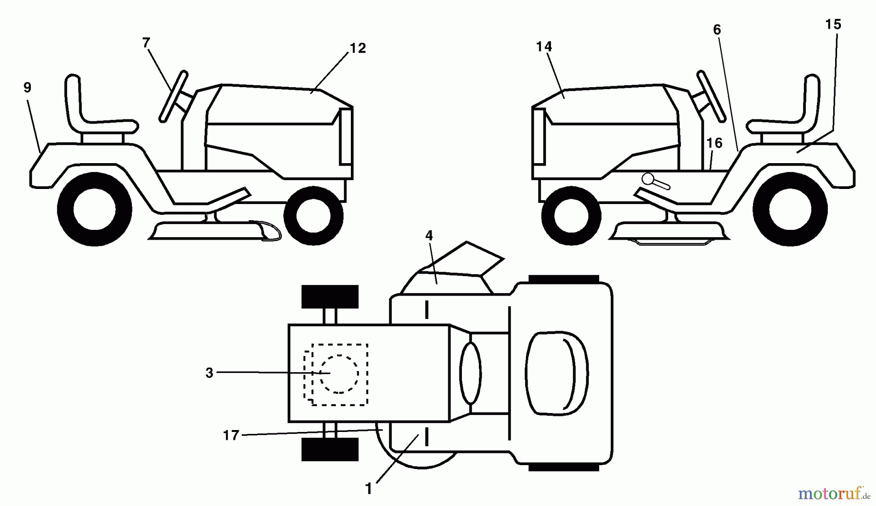  Husqvarna Rasen und Garten Traktoren LT 1238A (954567024) - Husqvarna Lawn Tractor (2000-10 & After) Decals