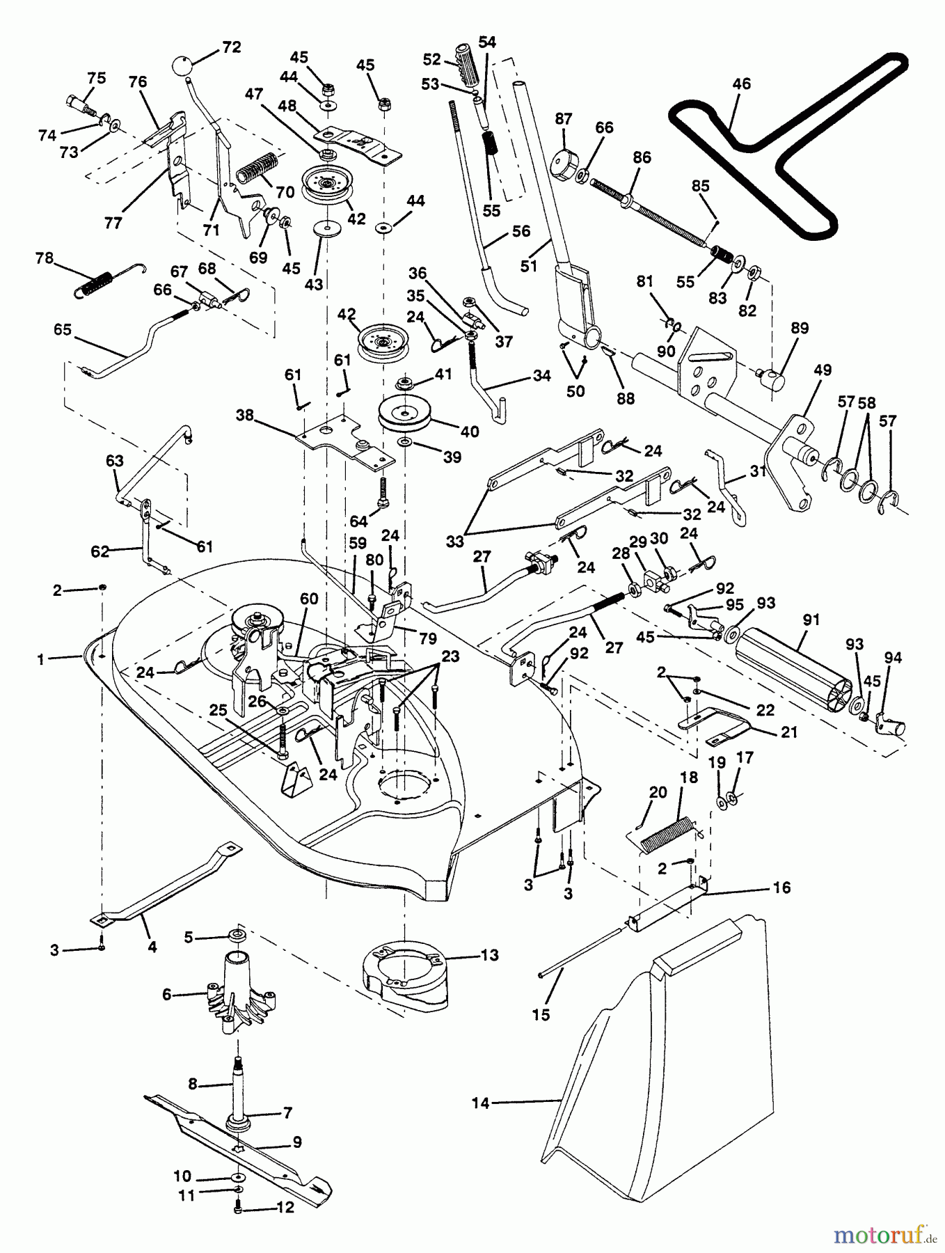  Husqvarna Rasen und Garten Traktoren LT 125 (954000332) (H12538D) - Husqvarna Lawn Tractor (1991-10 & After) Mower