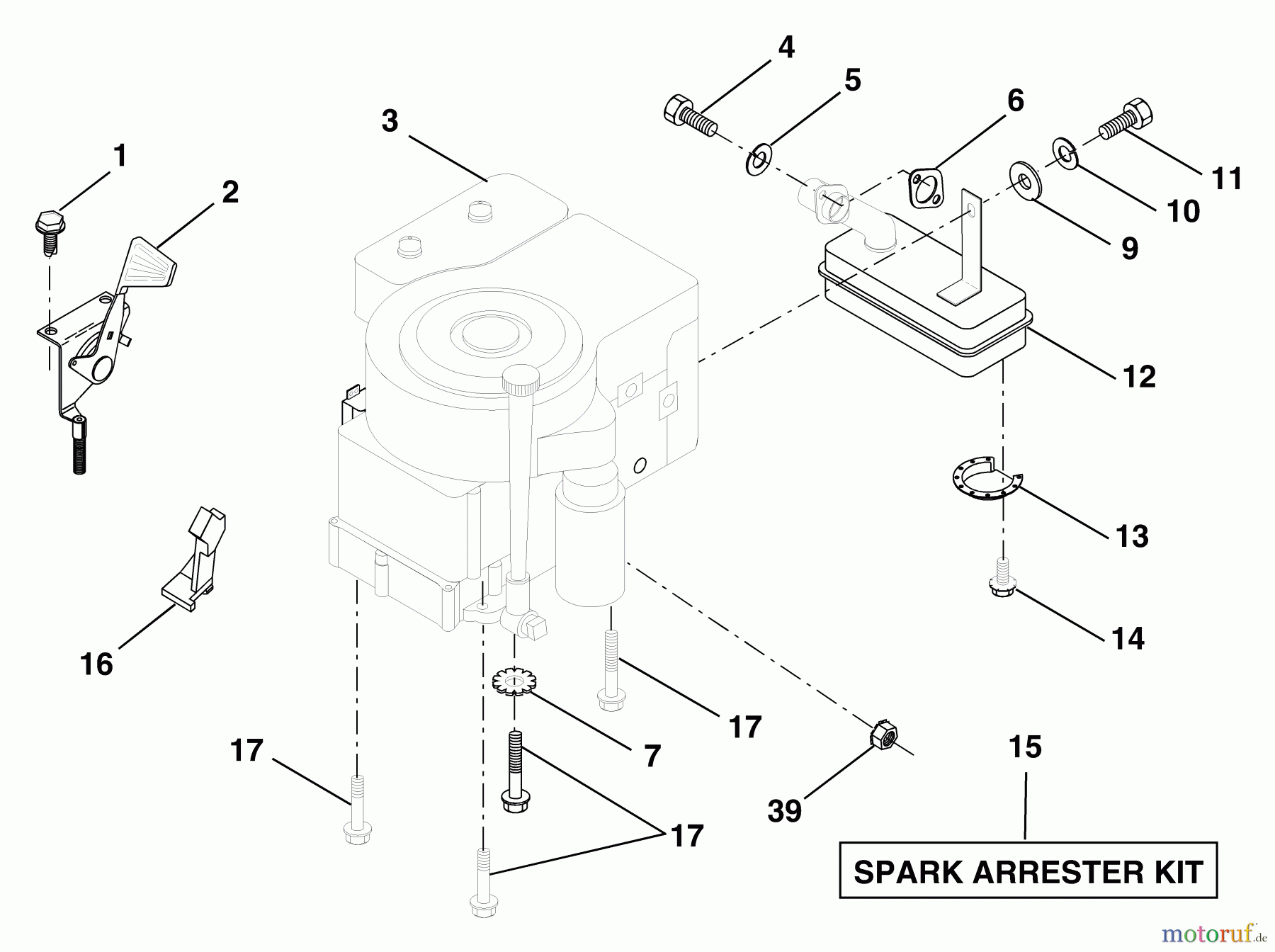  Husqvarna Rasen und Garten Traktoren LT 125 (954170001) (HE12536B) - Husqvarna Lawn Tractor (1996-10 to 1998-09) Engine