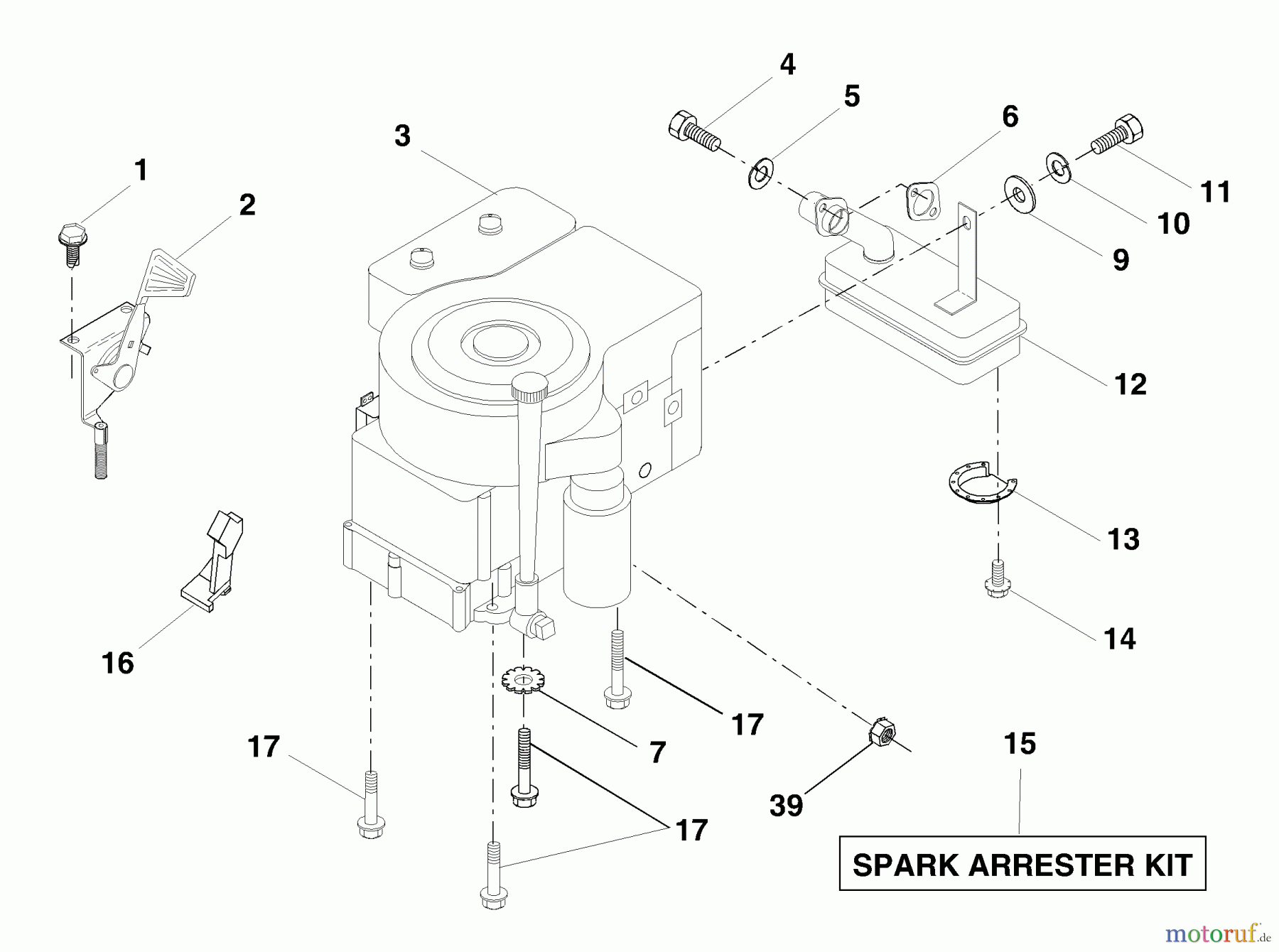  Husqvarna Rasen und Garten Traktoren LT 125 (954170001) (HE12536C) - Husqvarna Lawn Tractor (1998-10 & After) Engine