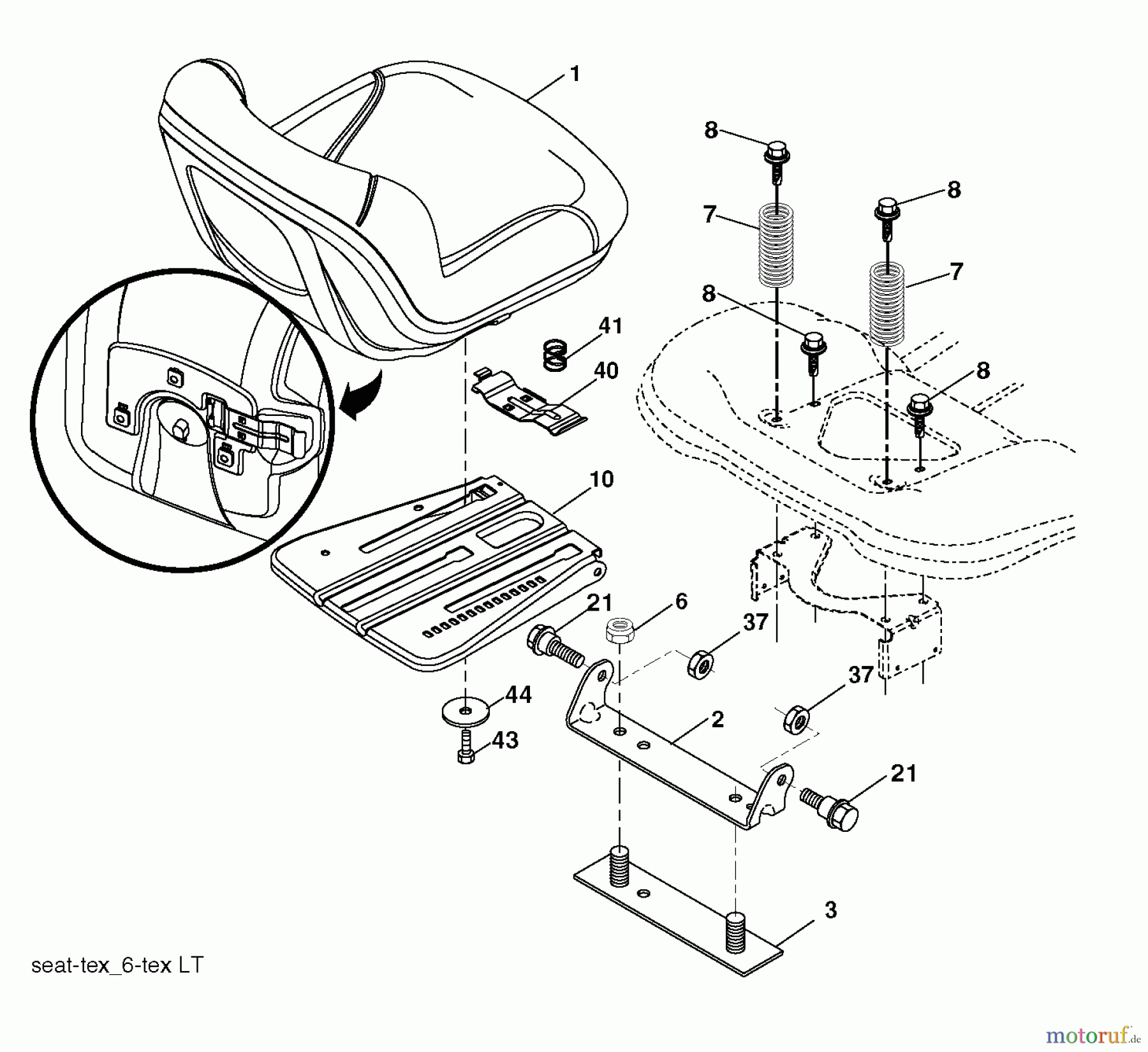  Husqvarna Rasen und Garten Traktoren LT 126 (96041019803) - Husqvarna Lawn Tractor (2012-06 & After) SEAT