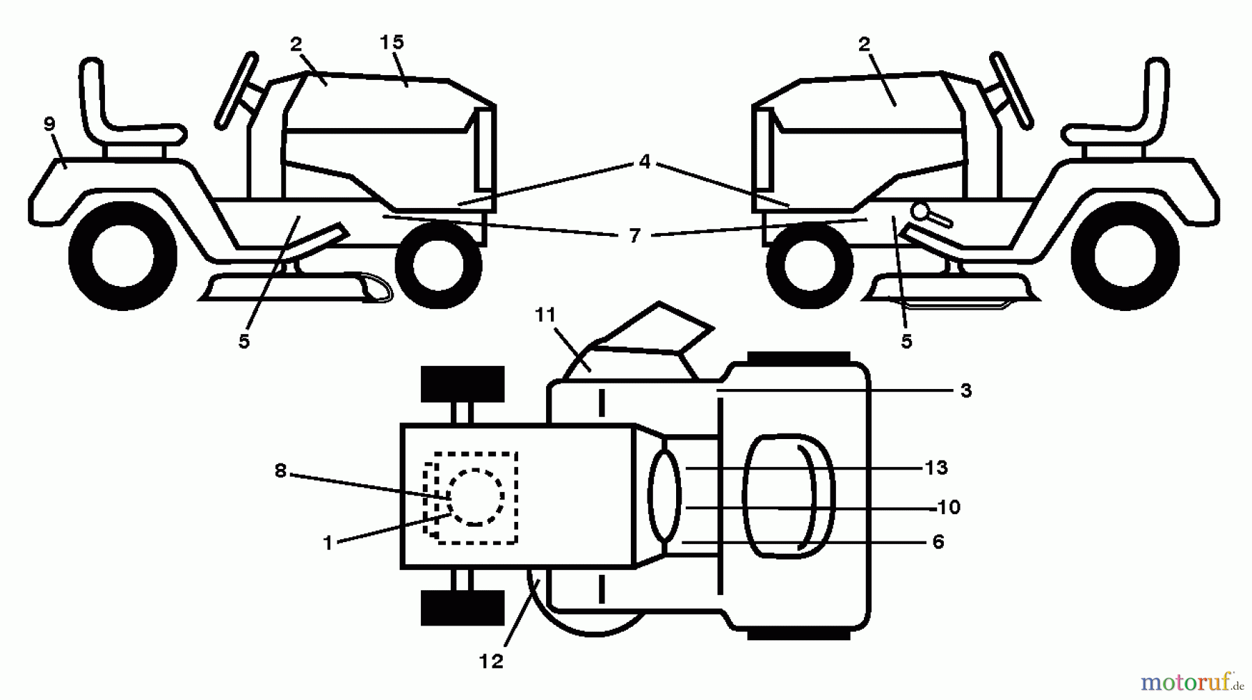  Husqvarna Rasen und Garten Traktoren LT 126 (96041020402) - Husqvarna Lawn Tractor (2012-05 & After) DECALS