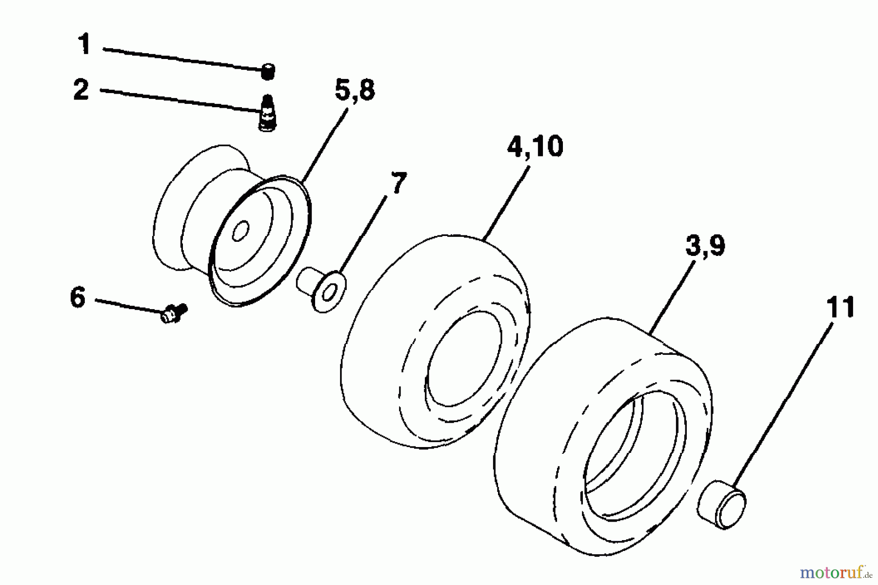  Husqvarna Rasen und Garten Traktoren LT 130 (954140004A) - Husqvarna Lawn Tractor (1997-12 & After) Wheels And Tires