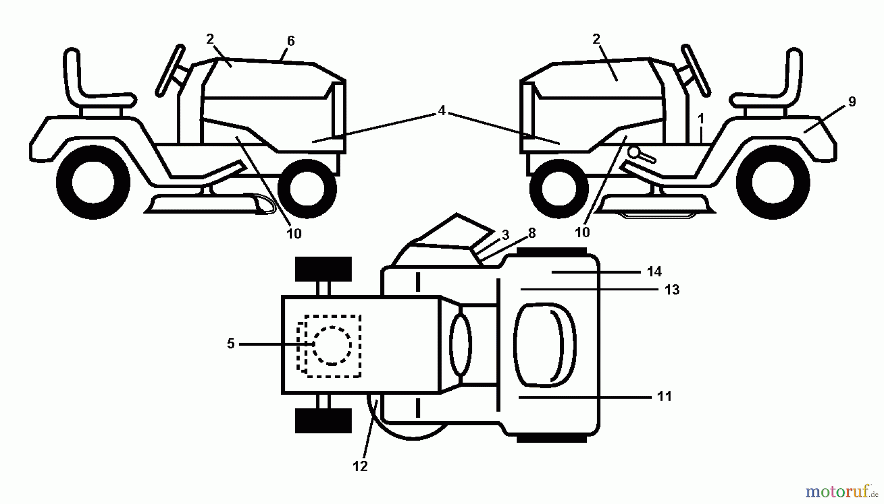  Husqvarna Rasen und Garten Traktoren LT 152 (96041002907) - Husqvarna Lawn Tractor (2011-07 & After) DECALS