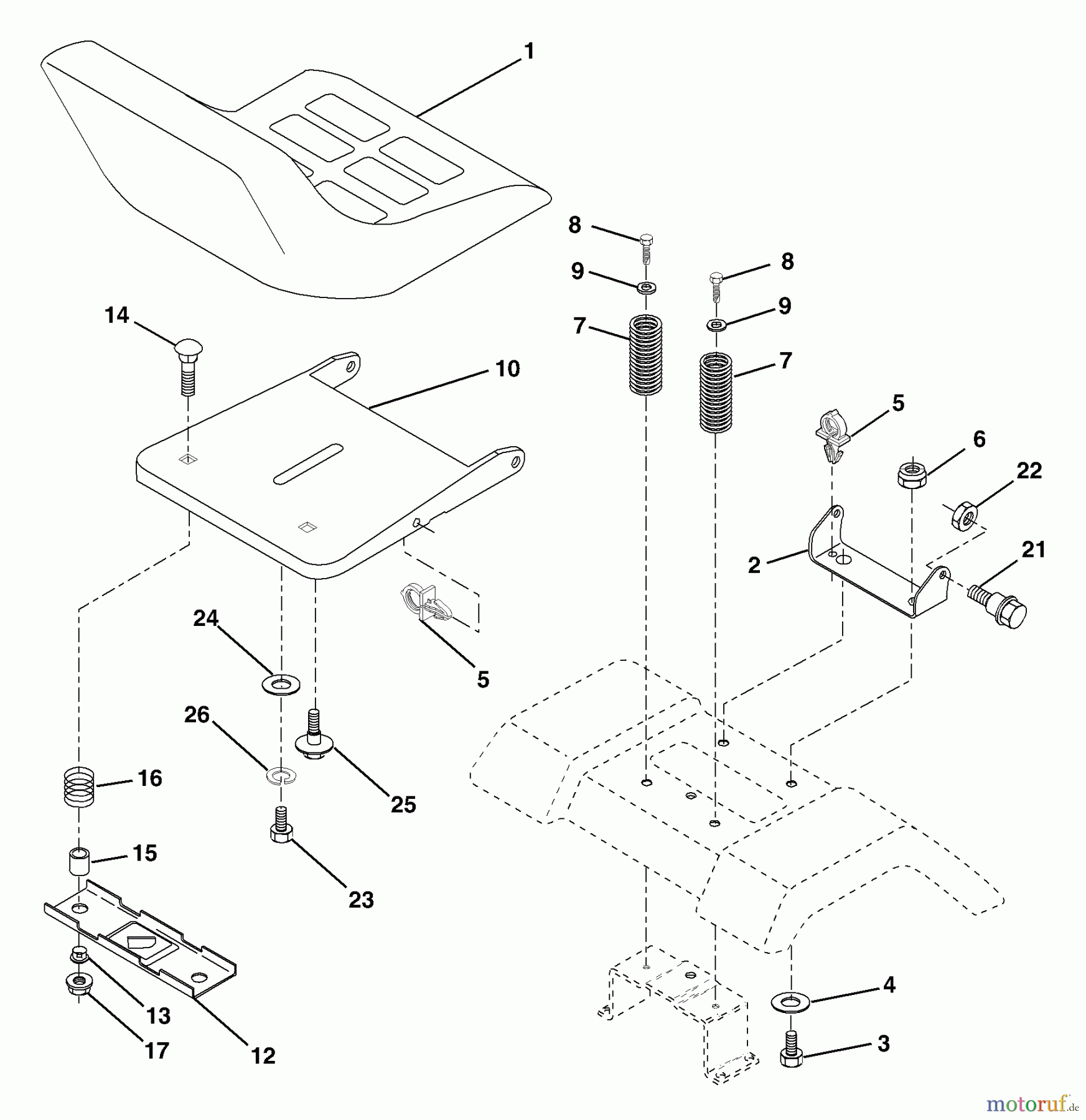  Husqvarna Rasen und Garten Traktoren LT 1538B (954569776) - Husqvarna Lawn Tractor (2002-11 & After) Seat Assembly