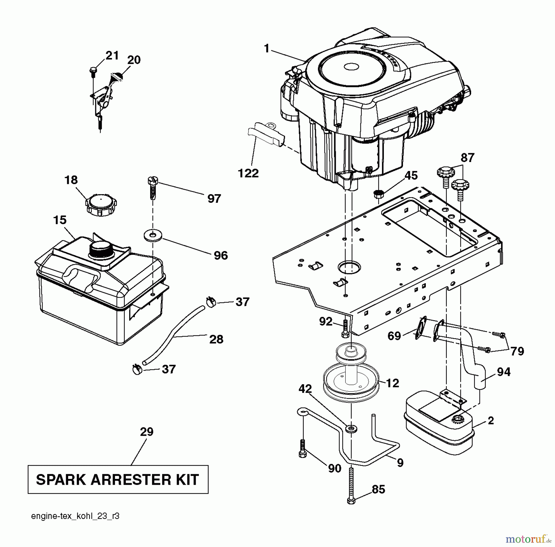  Husqvarna Rasen und Garten Traktoren LT 1597 (96041005011) - Husqvarna Lawn Tractor (2012-11 & After) ENGINE