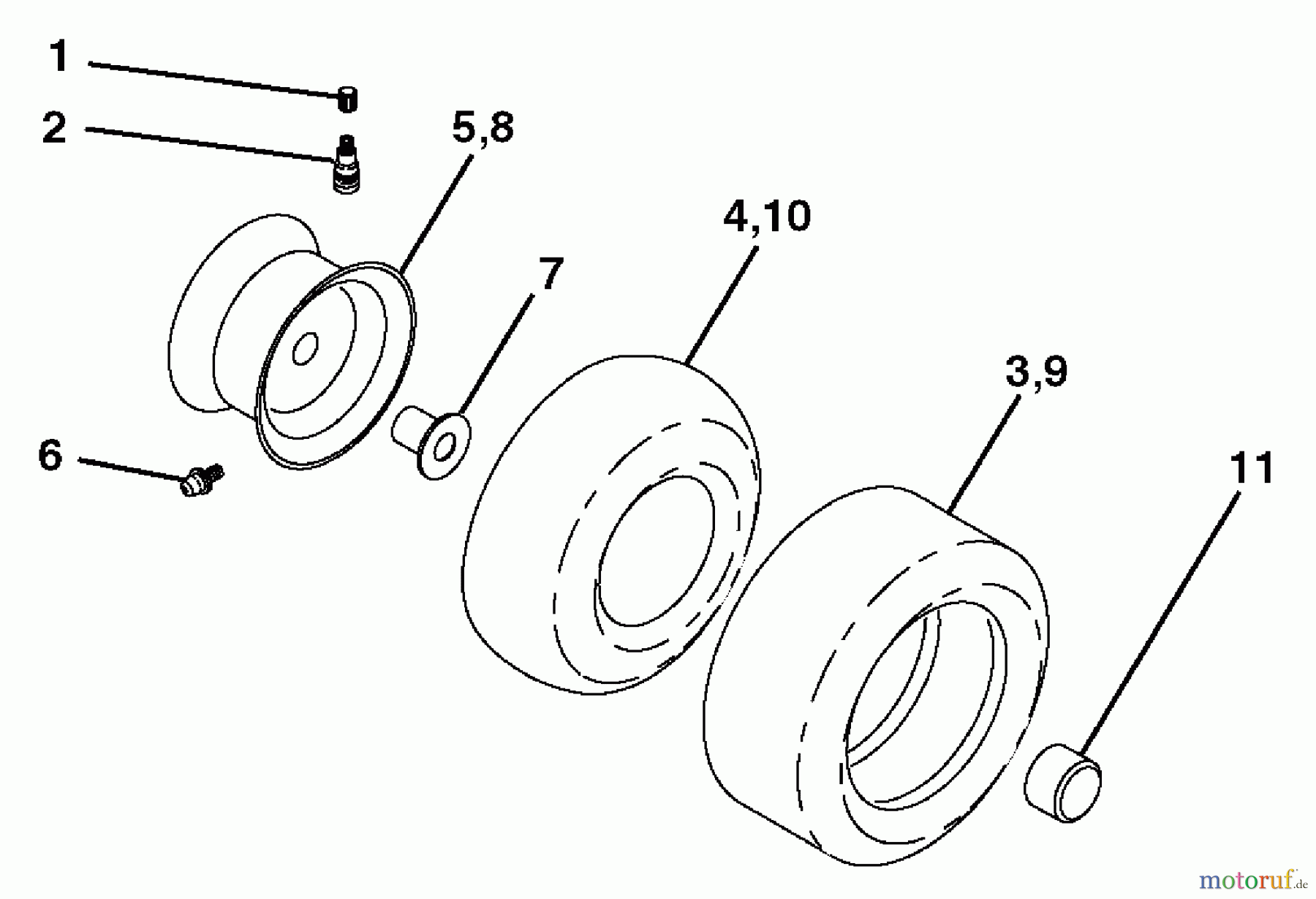  Husqvarna Rasen und Garten Traktoren LT 18542 (96013000400) - Husqvarna Lawn Tractor (2006-03 & After) Wheels And Tires