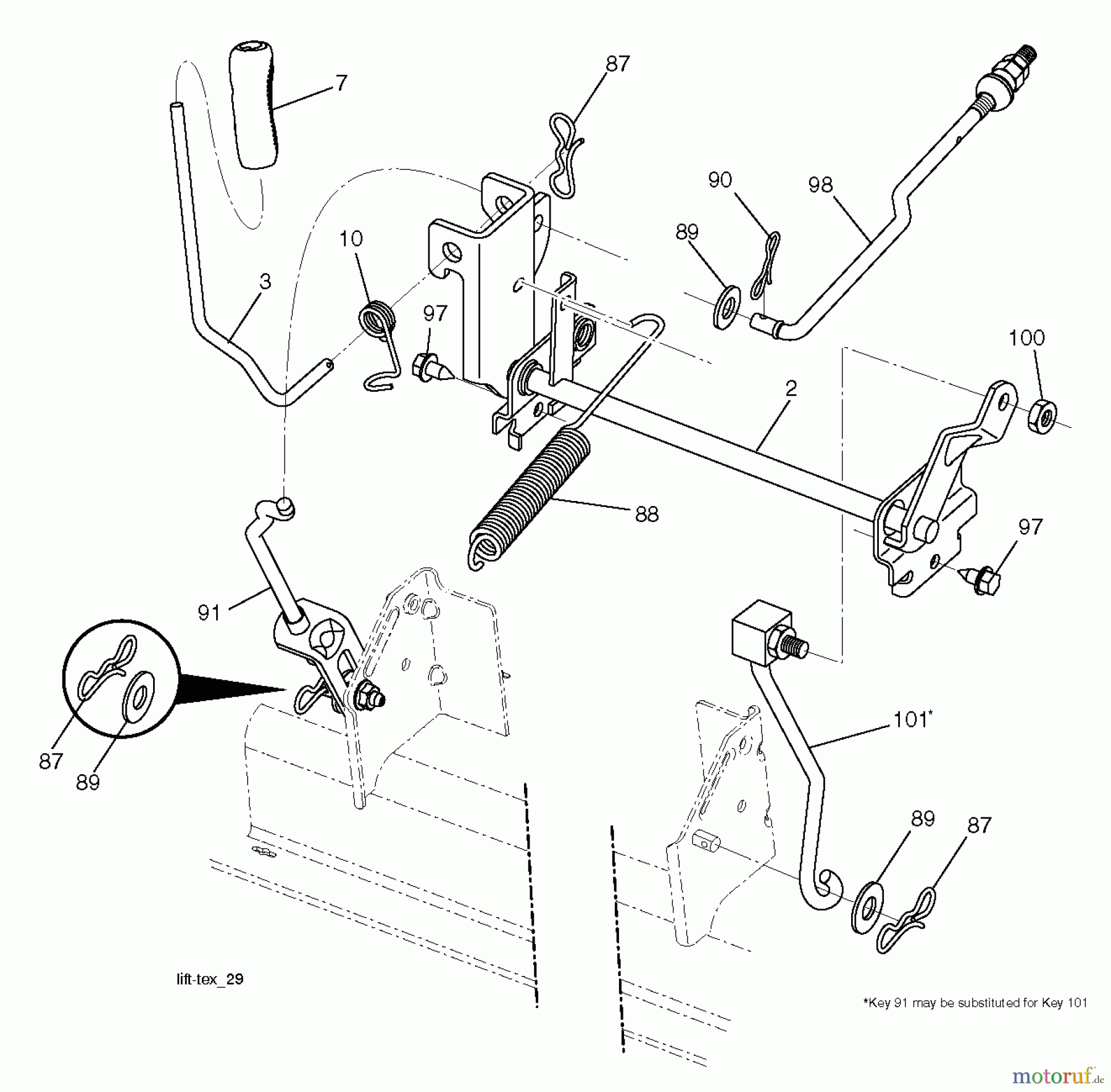  Husqvarna Rasen und Garten Traktoren LT 1942 (96041031500) - Husqvarna Lawn Tractor (2012-07 & After) MOWER LIFT / DECK LIFT