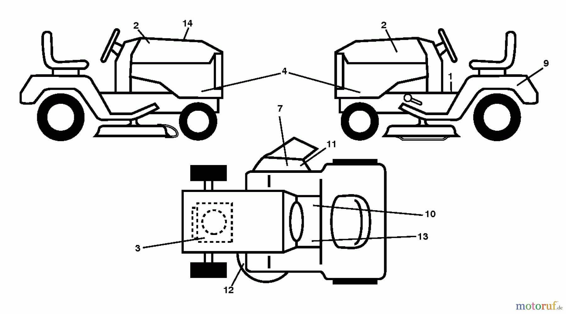  Husqvarna Rasen und Garten Traktoren LT 19538 (96041027500) - Husqvarna Lawn Tractor (2011-08 & After) DECALS