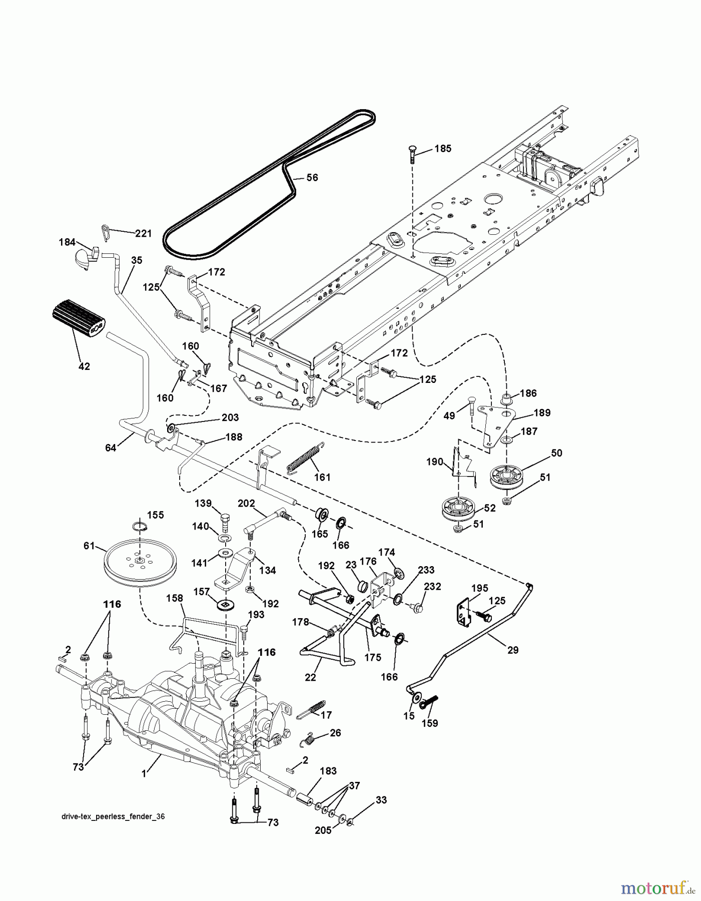  Husqvarna Rasen und Garten Traktoren LT 19538 (96041027500) - Husqvarna Lawn Tractor (2011-08 & After) DRIVE