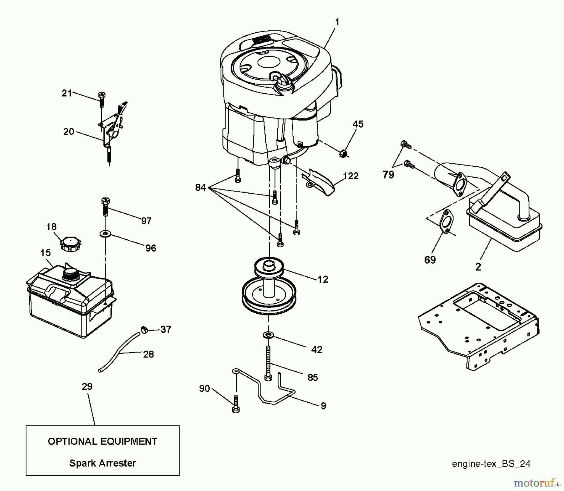  Husqvarna Rasen und Garten Traktoren LT 19538 (96041017003) - Husqvarna Lawn Tractor (2011-05 & After) ENGINE