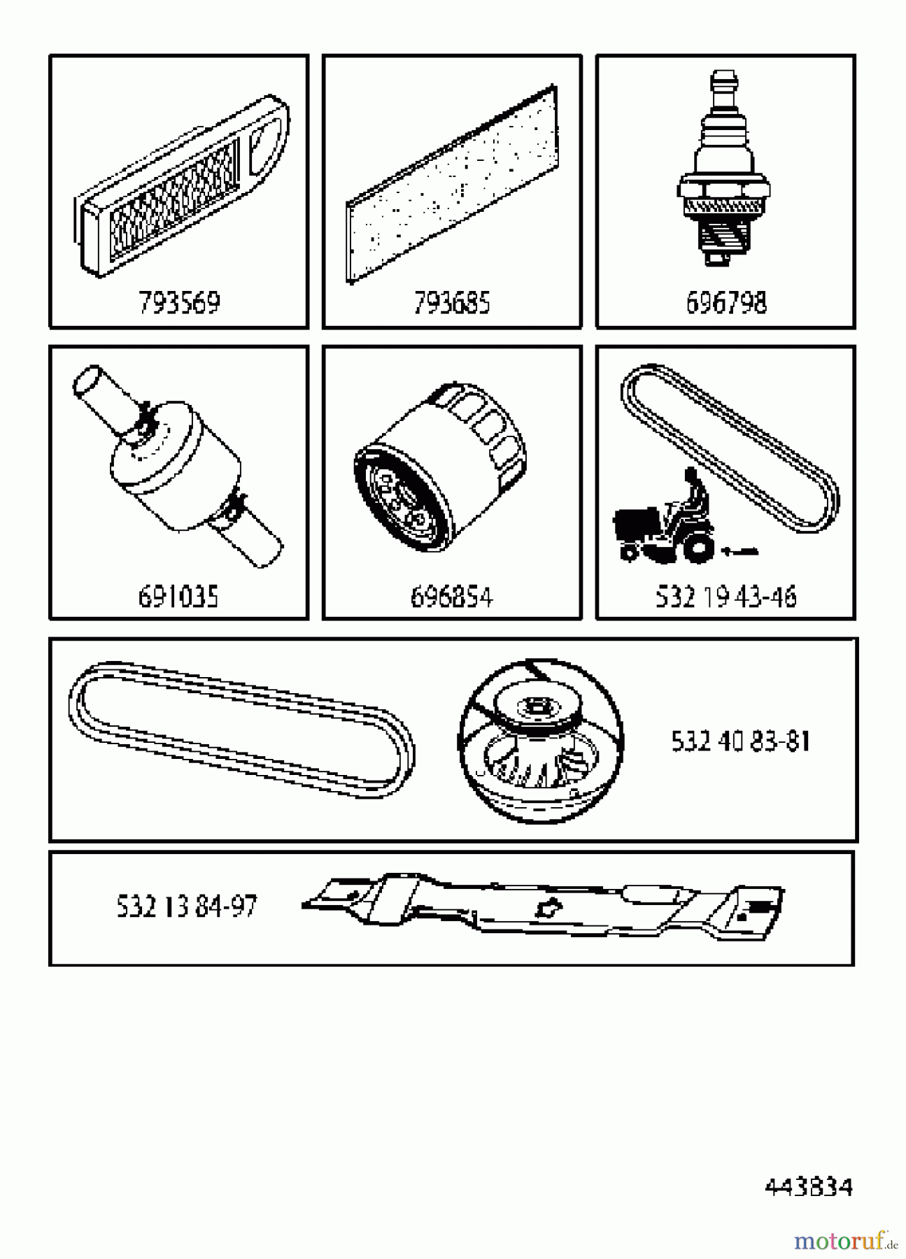  Husqvarna Rasen und Garten Traktoren LT 19538R (96041028201) - Husqvarna Lawn Tractor (2013-05) FREQUENTLY USED PARTS