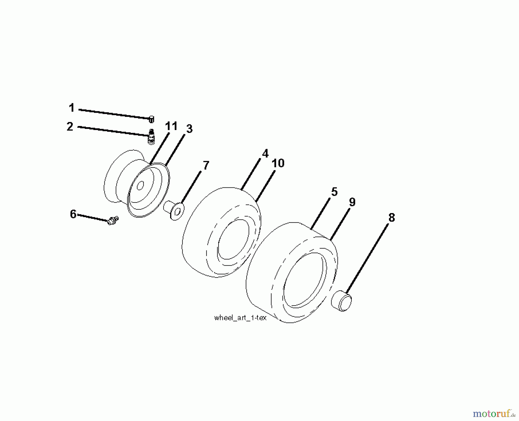  Husqvarna Rasen und Garten Traktoren LT 19538R (96041028201) - Husqvarna Lawn Tractor (2013-05) WHEELS TIRES