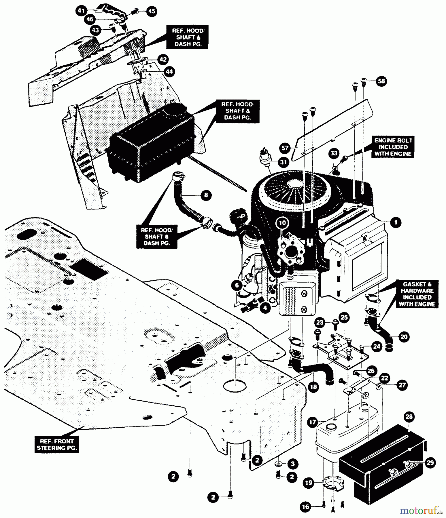  Husqvarna Rasen und Garten Traktoren LT 4140G (E4014-030) - Husqvarna Lawn Tractor (1994-01 & After) Engine