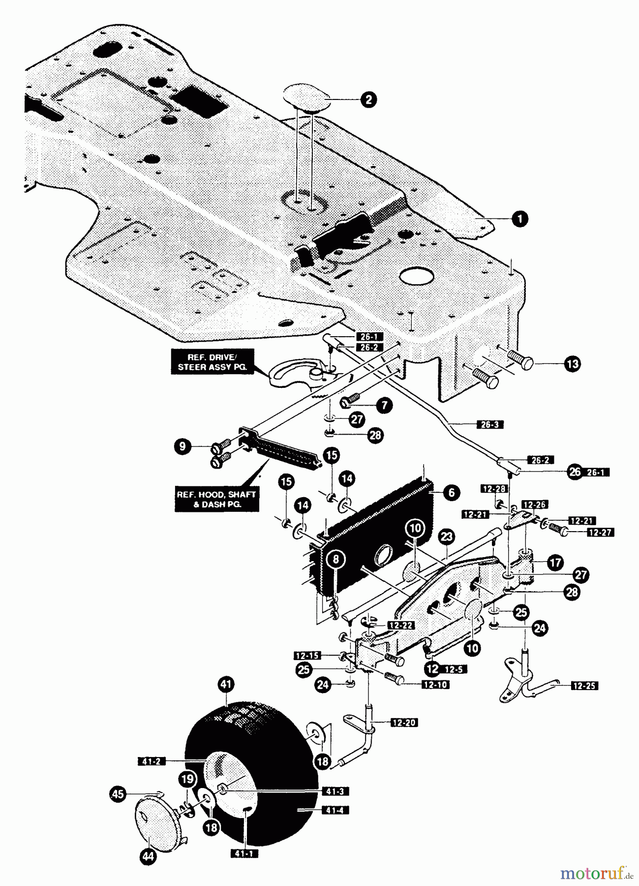  Husqvarna Rasen und Garten Traktoren LT 4140H (E4014-040) - Husqvarna Lawn Tractor (1994-01 & After) Steering