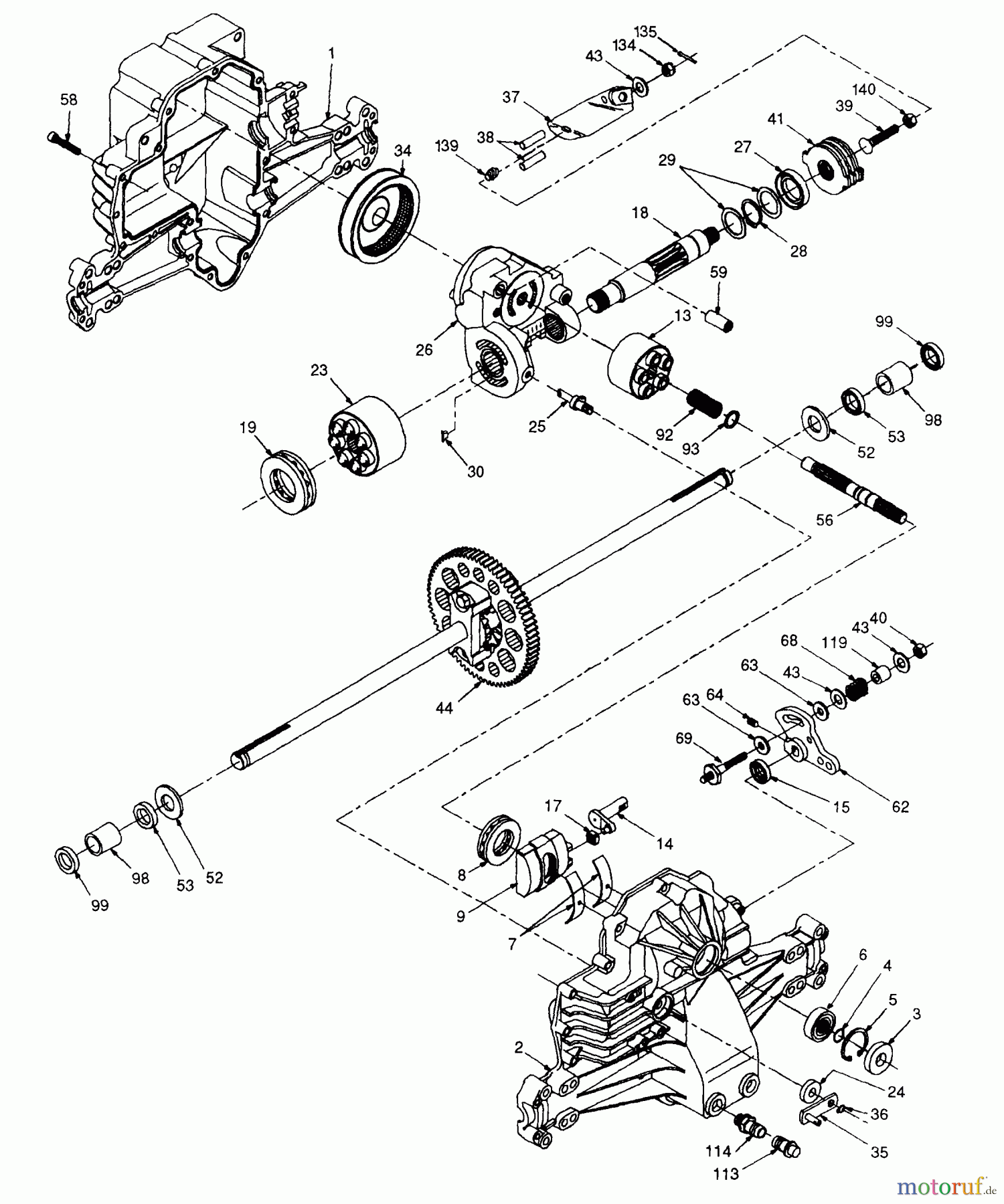  Husqvarna Rasen und Garten Traktoren LTH 120 (954140003A) - Husqvarna Lawn Tractor (1997-12 & After) Hydro Transaxle - Model Number 310-500