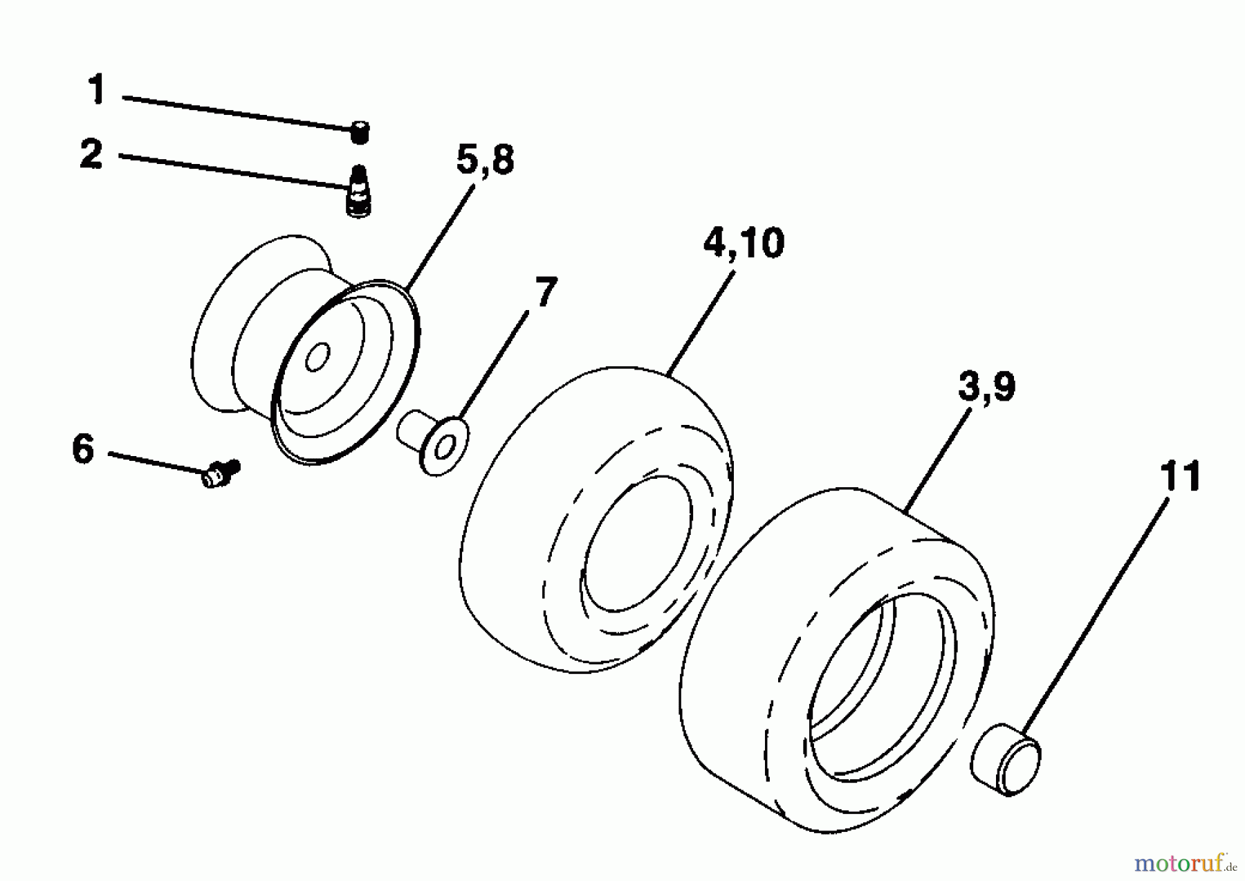  Husqvarna Rasen und Garten Traktoren LTH 120 (954140003A) - Husqvarna Lawn Tractor (1997-12 & After) Wheels And Tires