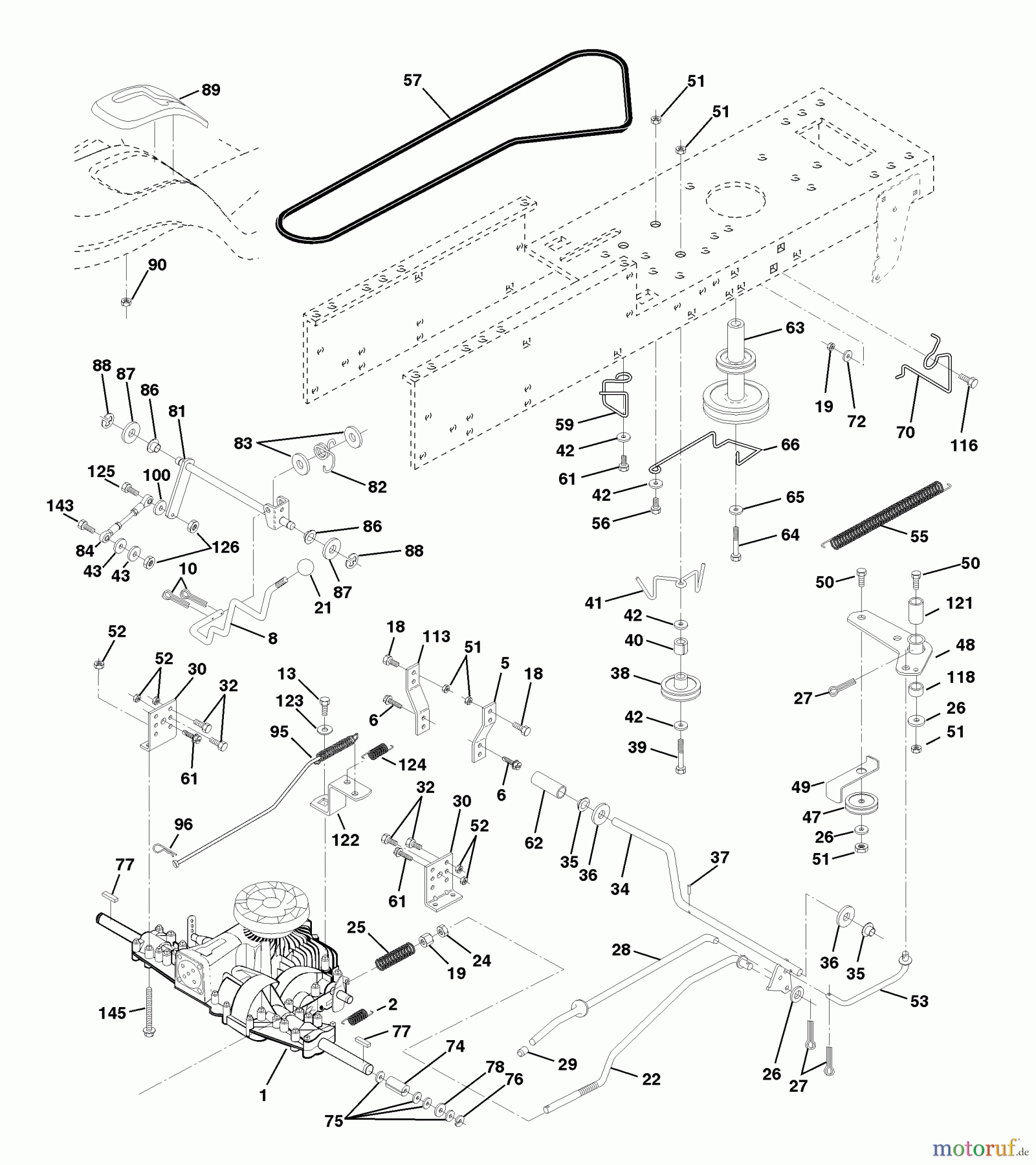  Husqvarna Rasen und Garten Traktoren LTH 120 (954140003B) - Husqvarna Lawn Tractor (1997-12 & After) Drive