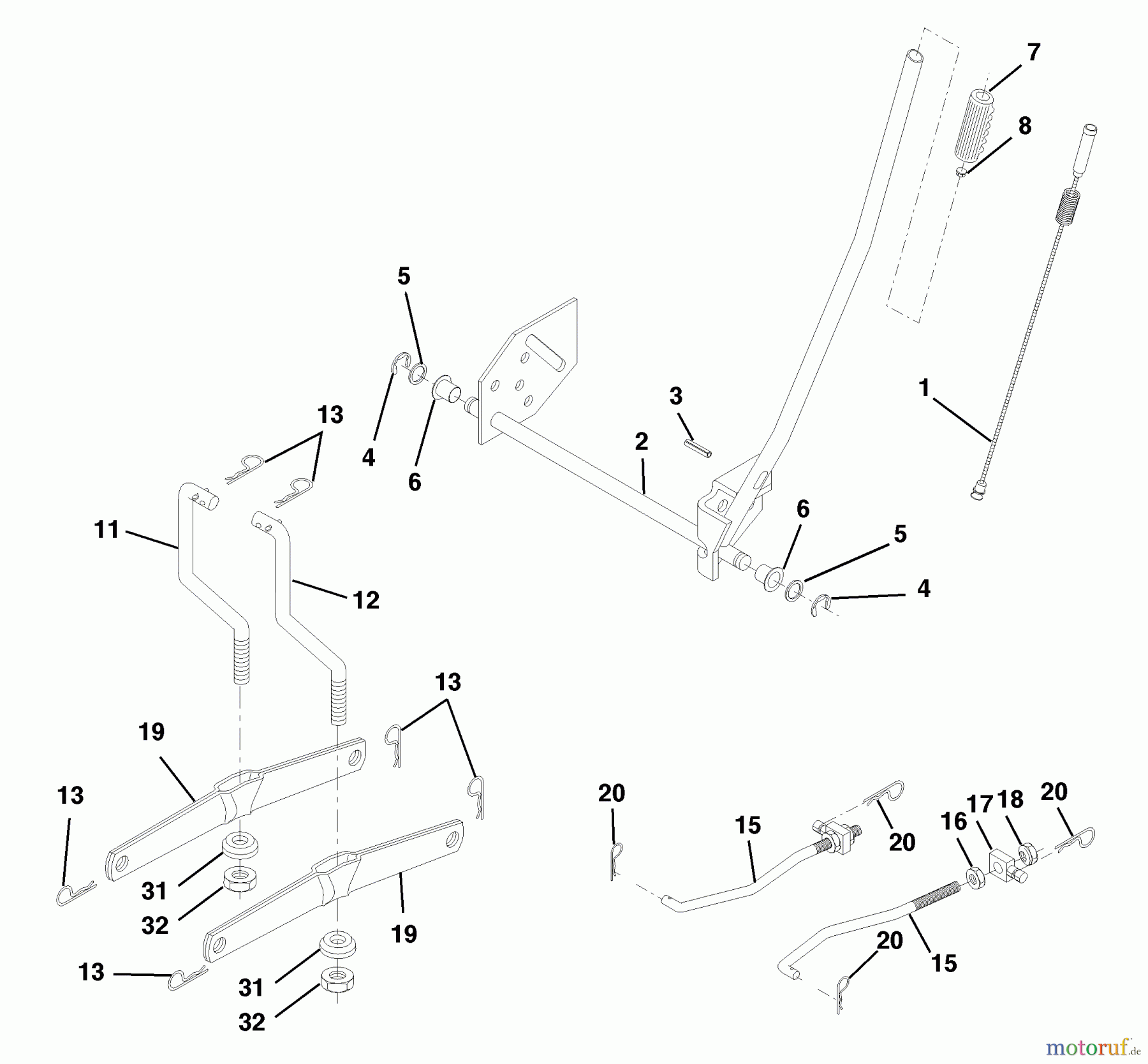  Husqvarna Rasen und Garten Traktoren LTH 120 (954140003D) - Husqvarna Lawn Tractor (1998-07 & After) Mower Lift