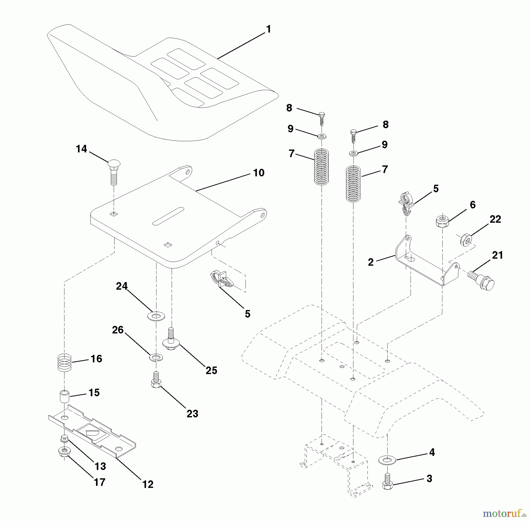  Husqvarna Rasen und Garten Traktoren LTH 120 (954140003D) - Husqvarna Lawn Tractor (1998-07 & After) Seat Assembly