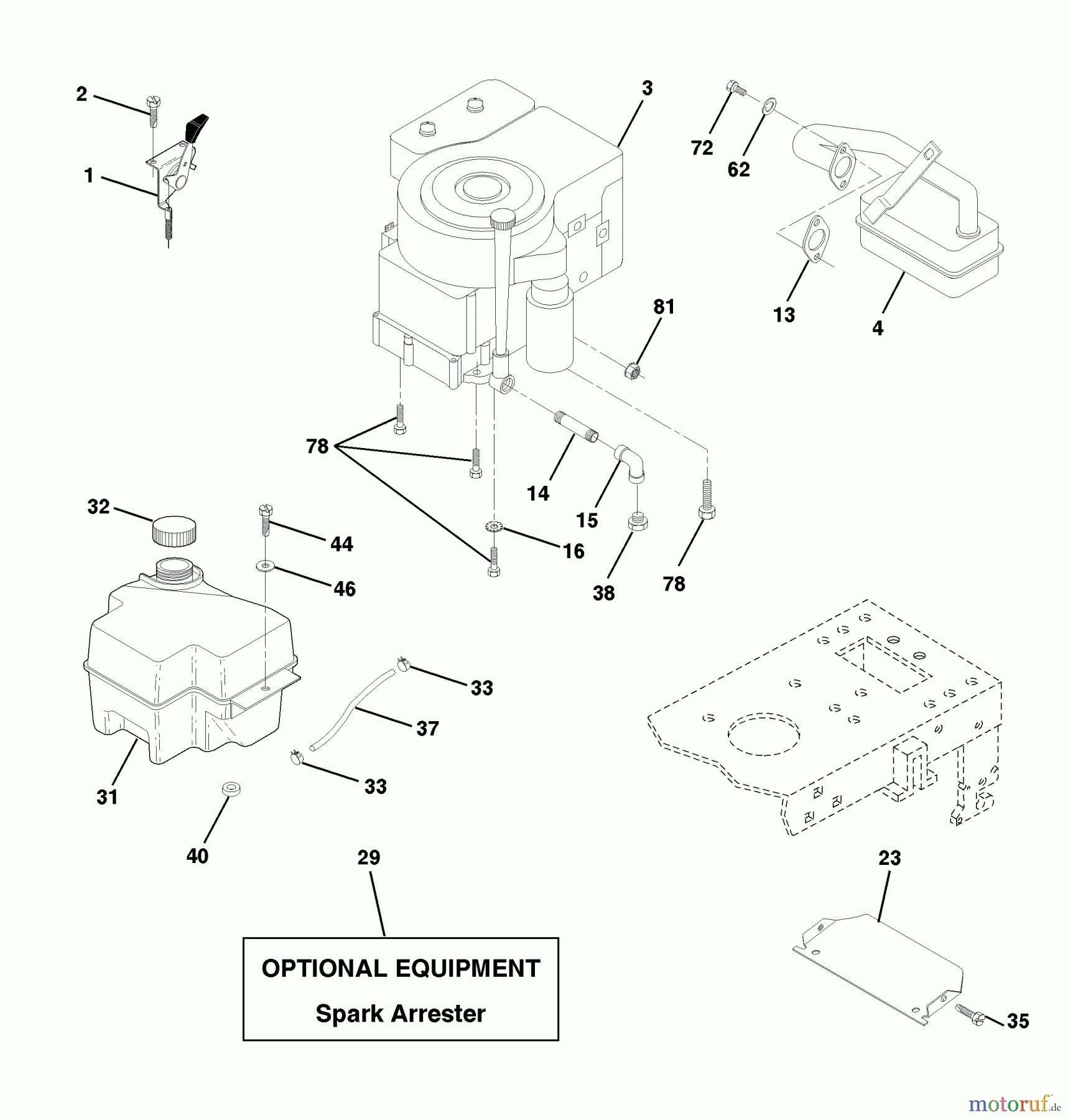  Husqvarna Rasen und Garten Traktoren LTH 120 (954140013A) - Husqvarna Lawn Tractor (1997-12 & After) Engine