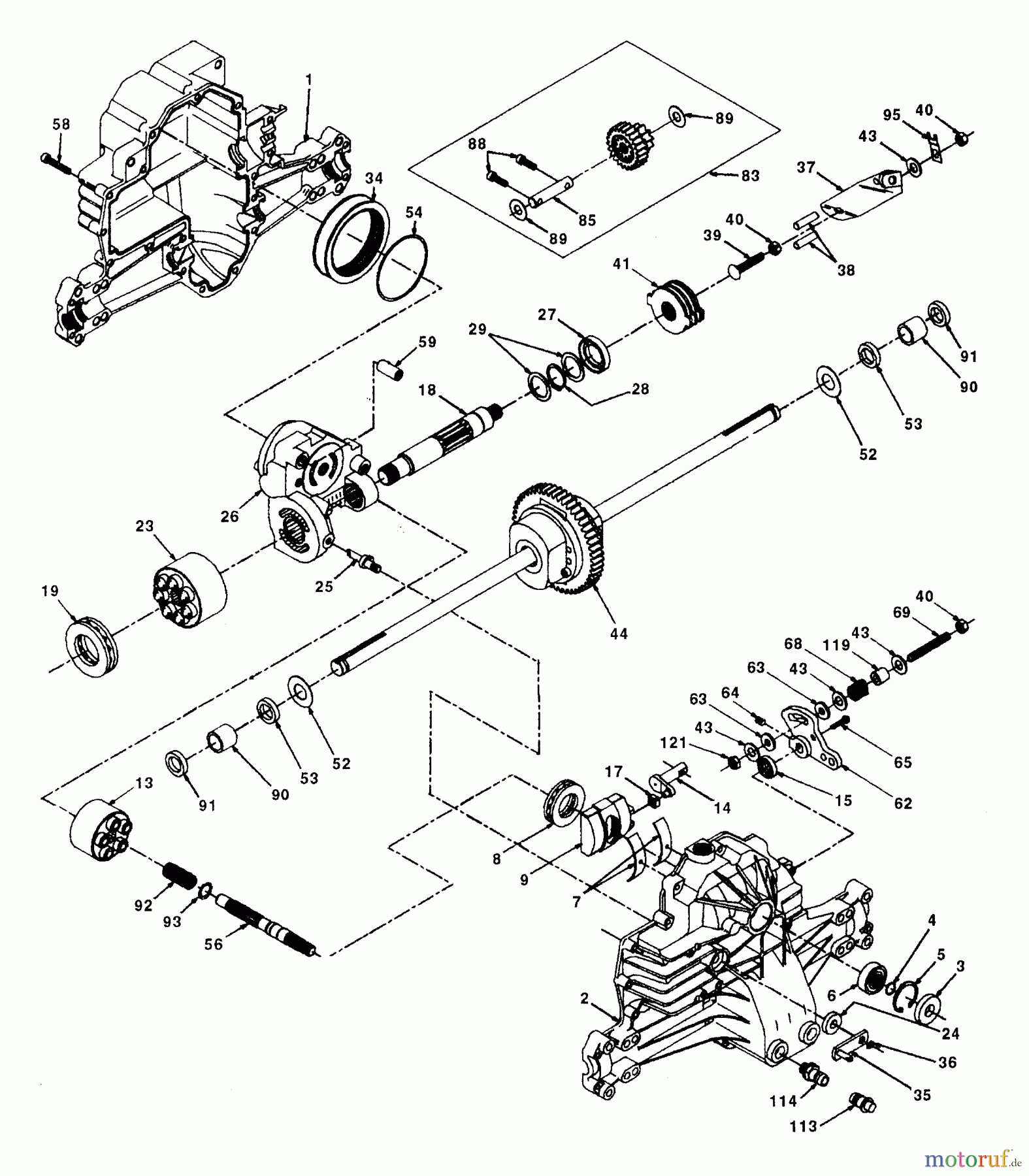  Husqvarna Rasen und Garten Traktoren LTH 125 (954000782) (HC125H42A) - Husqvarna Lawn Tractor (1994-01 & After) Hydro-Gear Transaxle