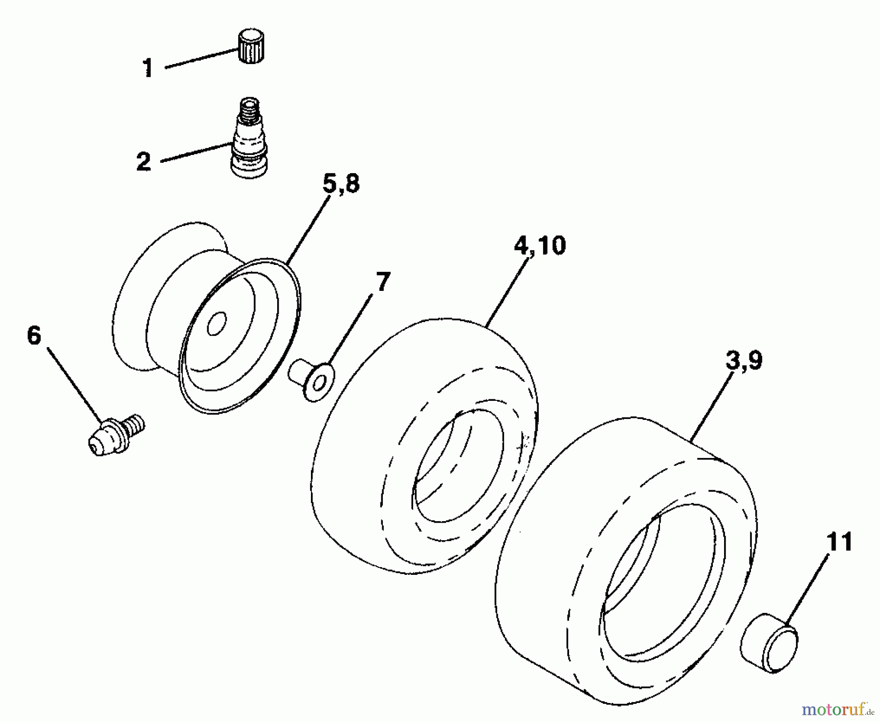  Husqvarna Rasen und Garten Traktoren LTH 125 (954000782) (HC125H42A) - Husqvarna Lawn Tractor (1994-01 & After) Wheels And Tires