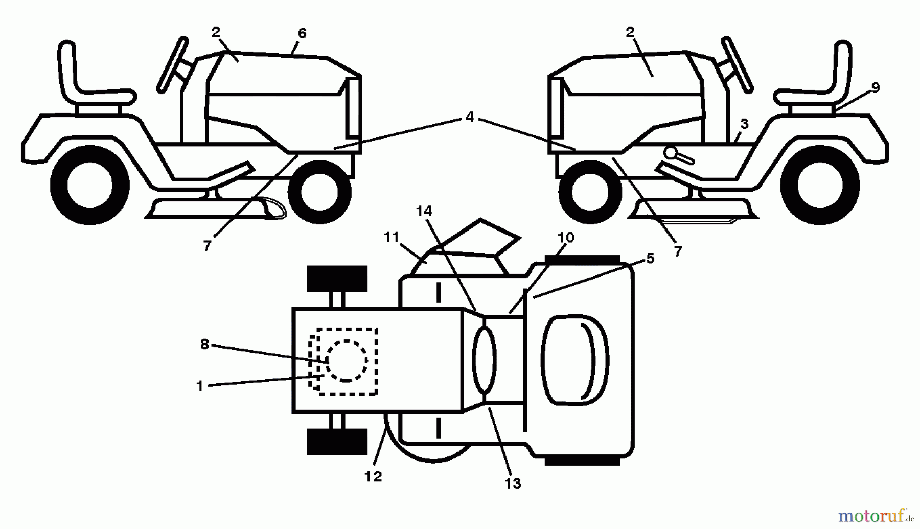  Husqvarna Rasen und Garten Traktoren LTH 126 (96041019902) - Husqvarna Lawn Tractor (2012-05 & After) DECALS