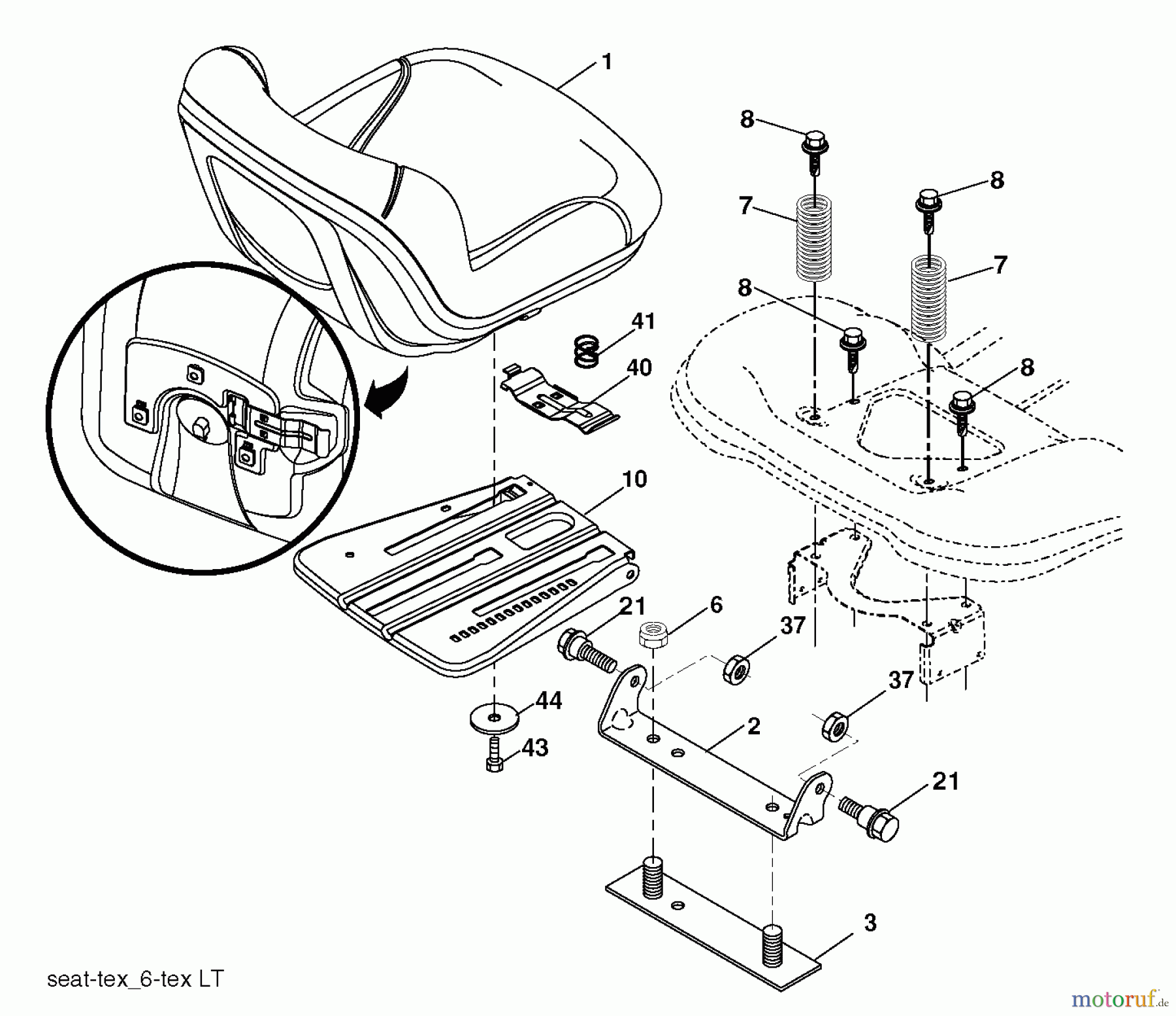  Husqvarna Rasen und Garten Traktoren LTH 126 (96041019903) - Husqvarna Lawn Tractor (2013-04) SEAT