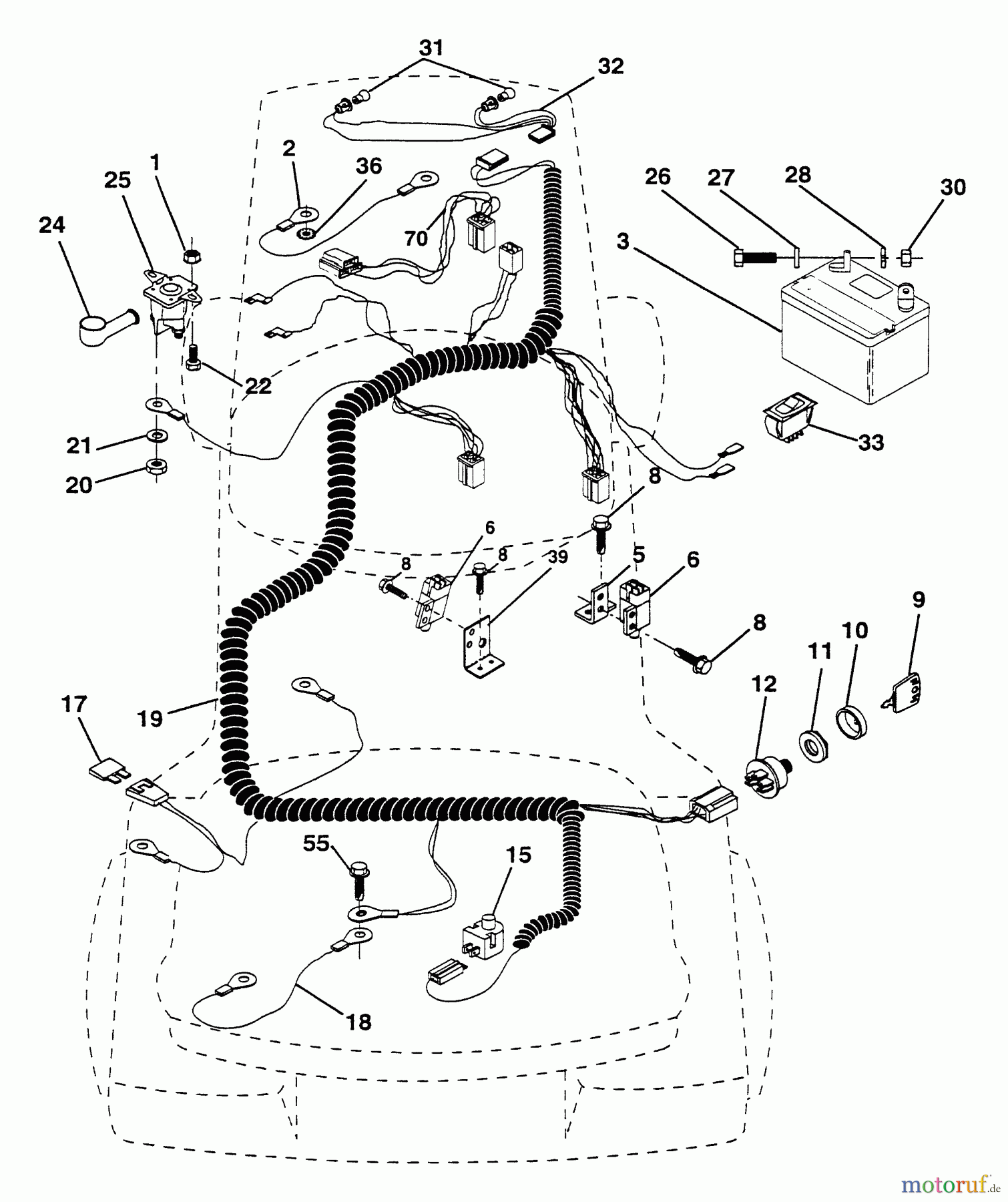  Husqvarna Rasen und Garten Traktoren LTH 13 (954001042) (HAR13H38B) - Husqvarna Lawn Tractor (1995-01 & After) Electrical