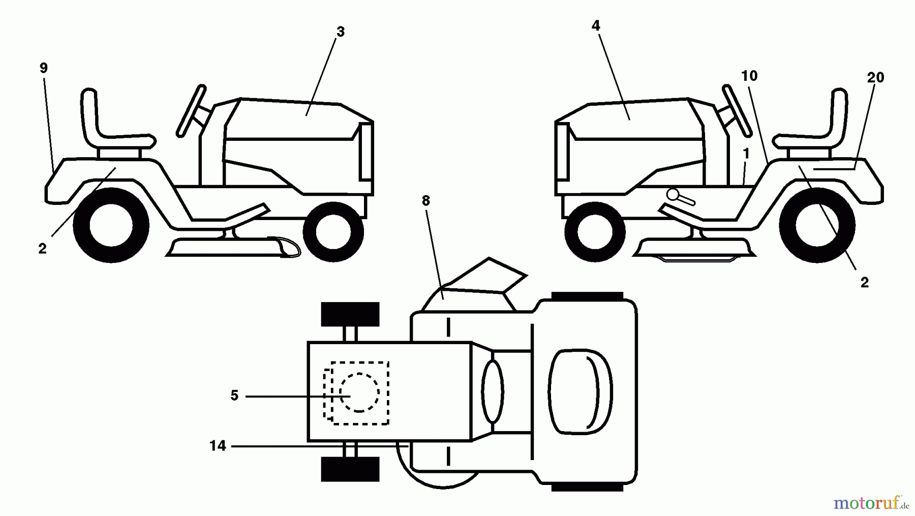  Husqvarna Rasen und Garten Traktoren LTH 130 (954140005) (HCLTH130J) - Husqvarna Lawn Tractor (1999-01 & After) Decals