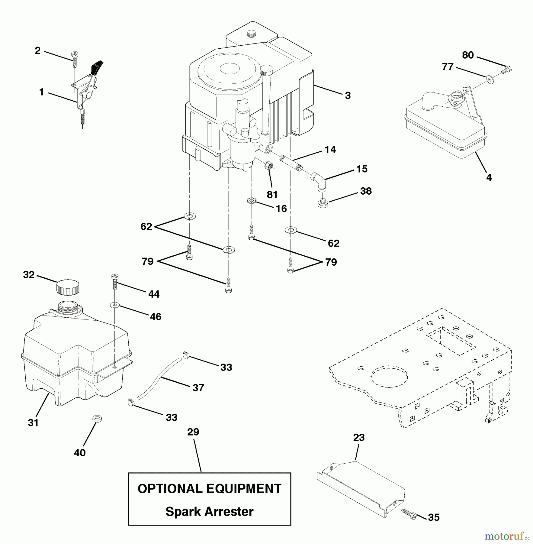  Husqvarna Rasen und Garten Traktoren LTH 130 (954140005D) - Husqvarna Lawn Tractor (1998-02 & After) Engine