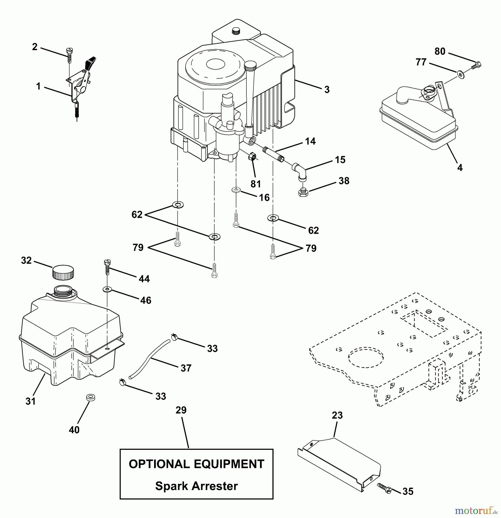  Husqvarna Rasen und Garten Traktoren LTH 130 (954140005E) - Husqvarna Lawn Tractor (1997-10 & After) Engine