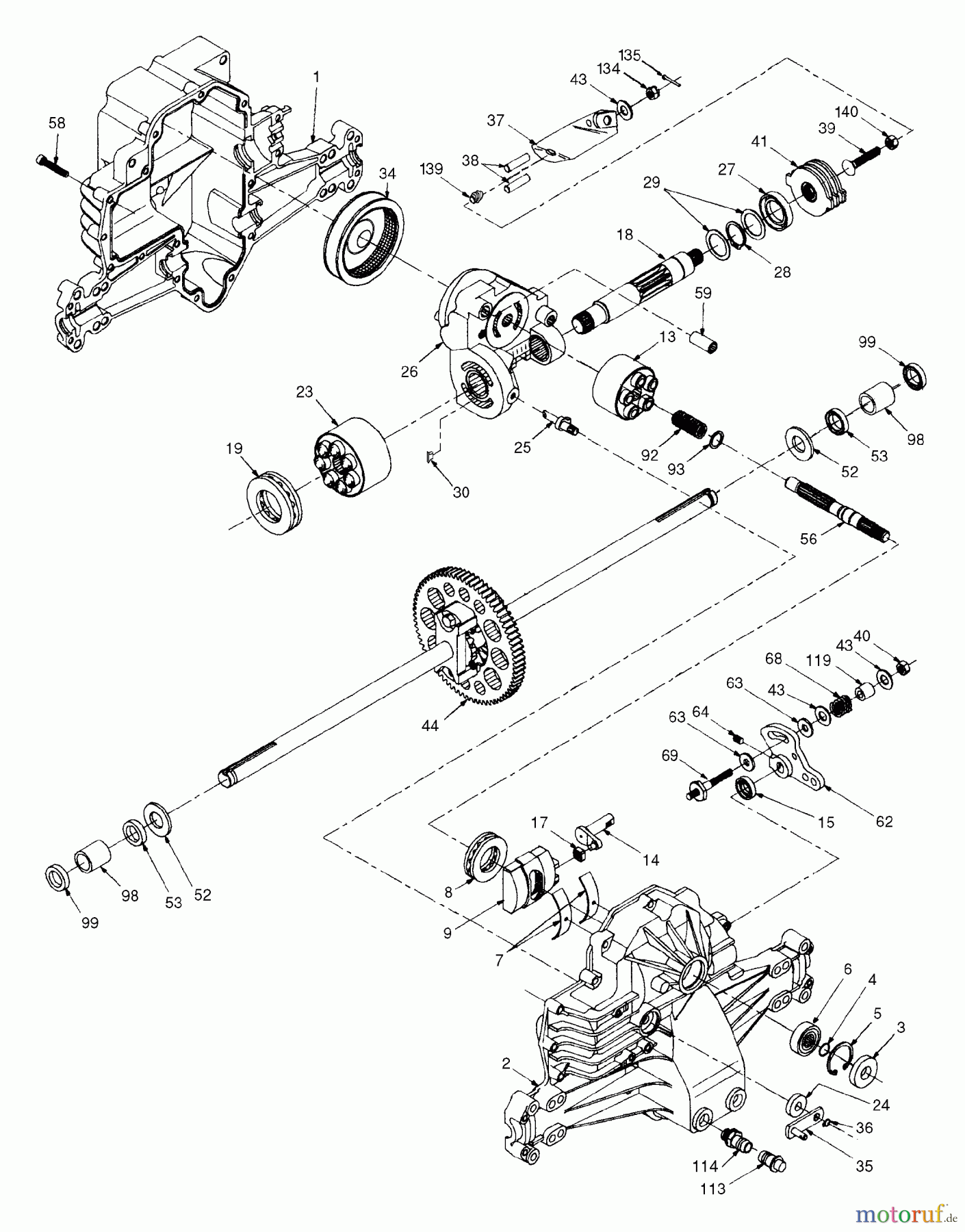  Husqvarna Rasen und Garten Traktoren LTH 130 (954140005E) - Husqvarna Lawn Tractor (1997-10 & After) Hydro Gear Transaxle