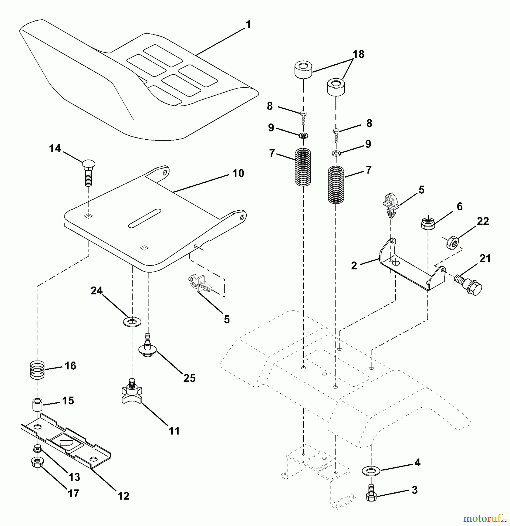  Husqvarna Rasen und Garten Traktoren LTH 130 (954140005E) - Husqvarna Lawn Tractor (1997-10 & After) Seat Assembly